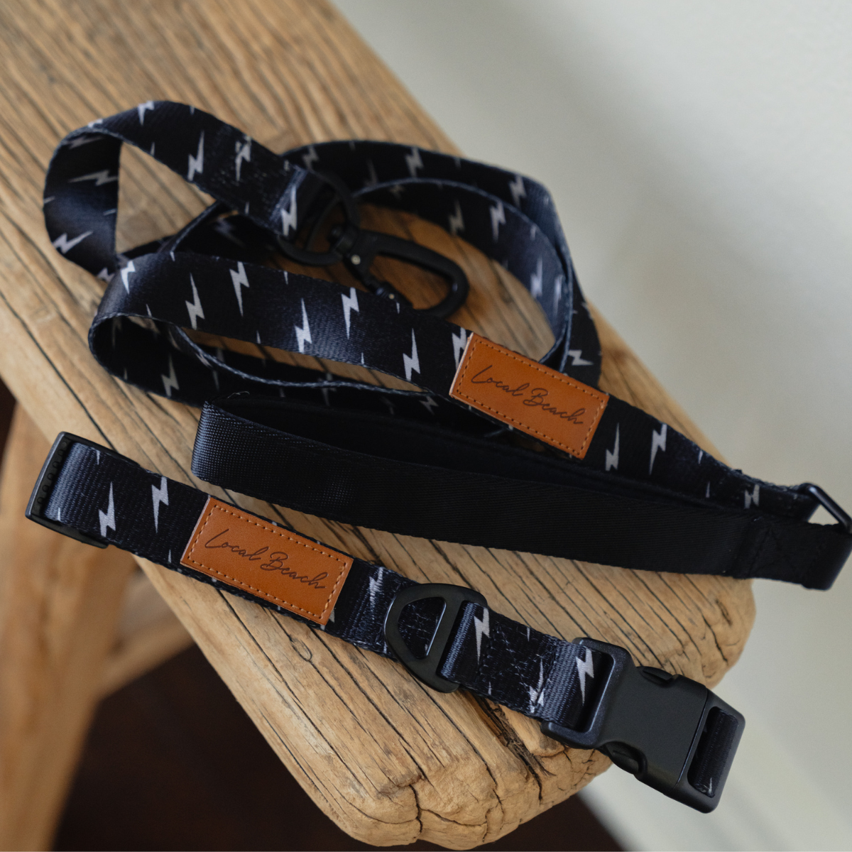 Local Beach - Local Beach Lightning Bolt 5ft Dog Leash Black: Black / 5ft / Bolt Dog Leash