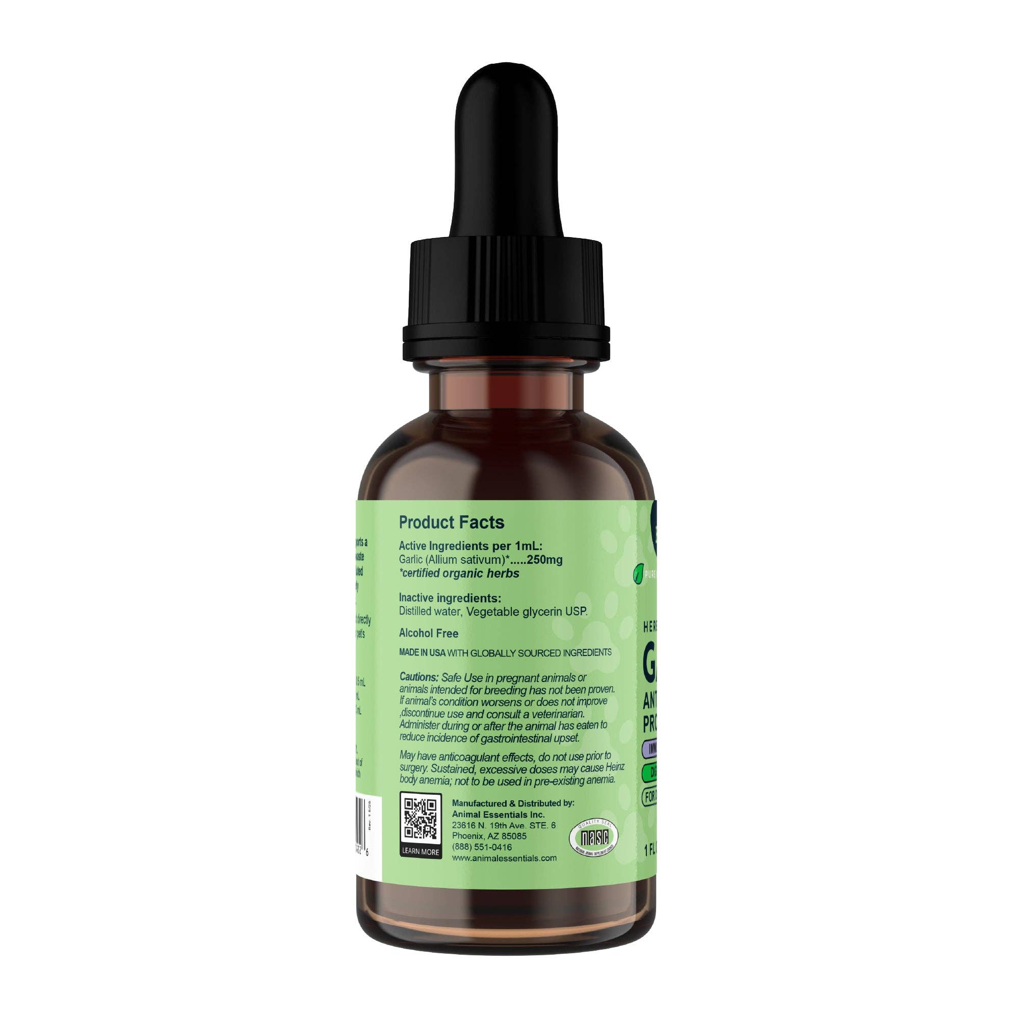Animal Essentials - Garlic Single Herb Tonic | Antioxidant Protection: 1oz