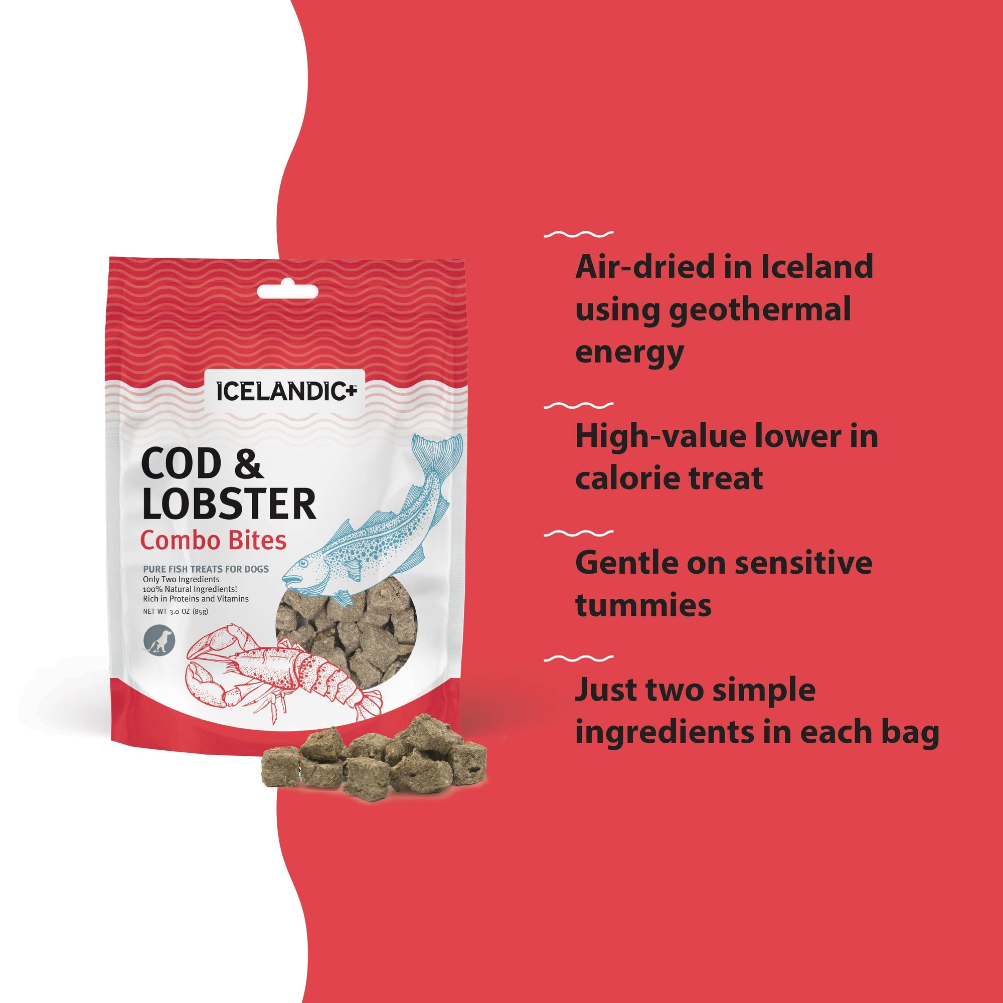 Icelandic+ - Cod & Lobster Combo Bites Fish Dog Treats: Default Title