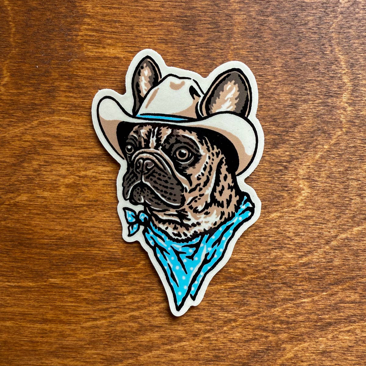 Steel Bison - French Bulldog Cowdog 3 Inch Glossy Vinyl Sticker