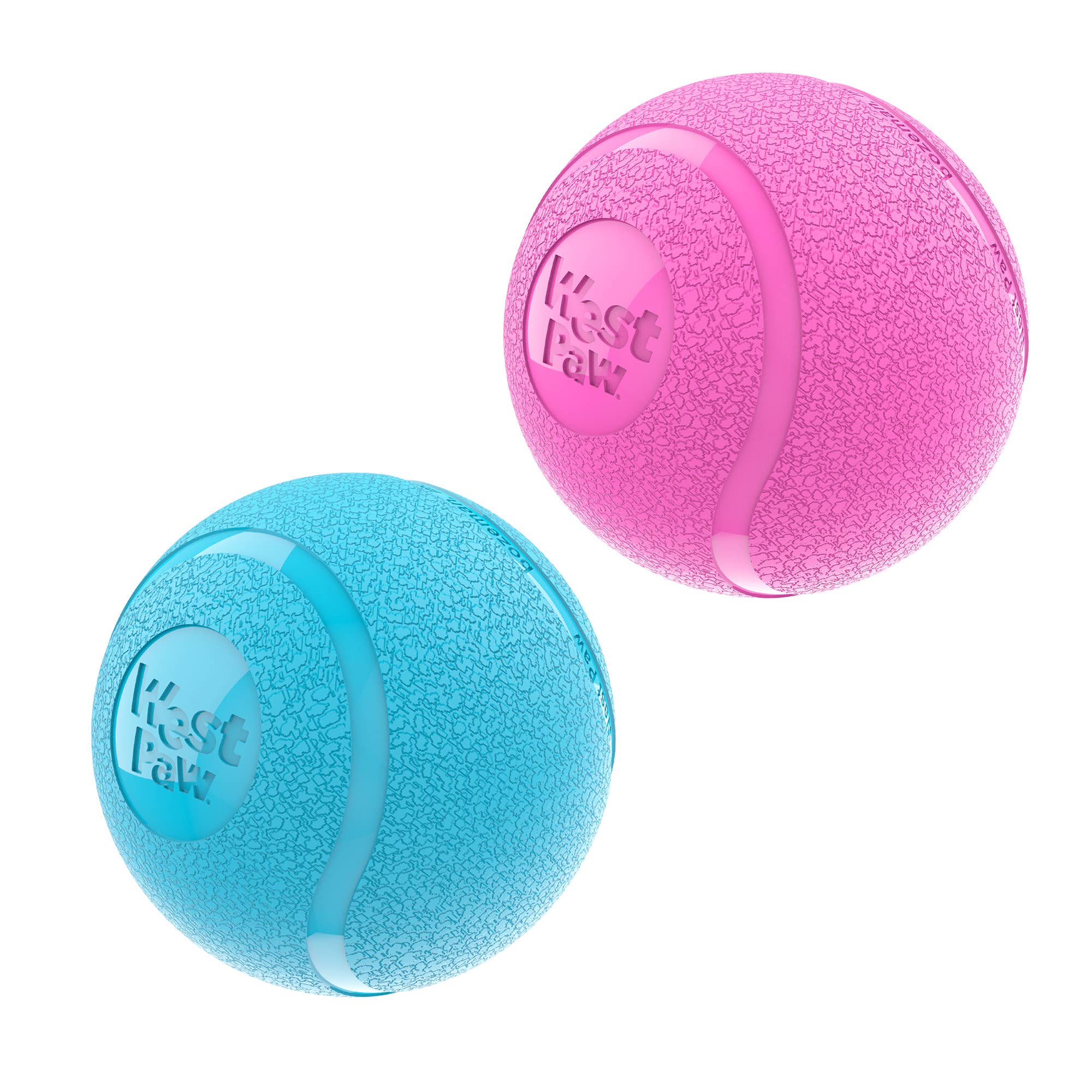 West Paw - Boundr® 2-Pack Dog Toy Ball for Play, Chew, and Fetch: Hot Pink/Aqua
