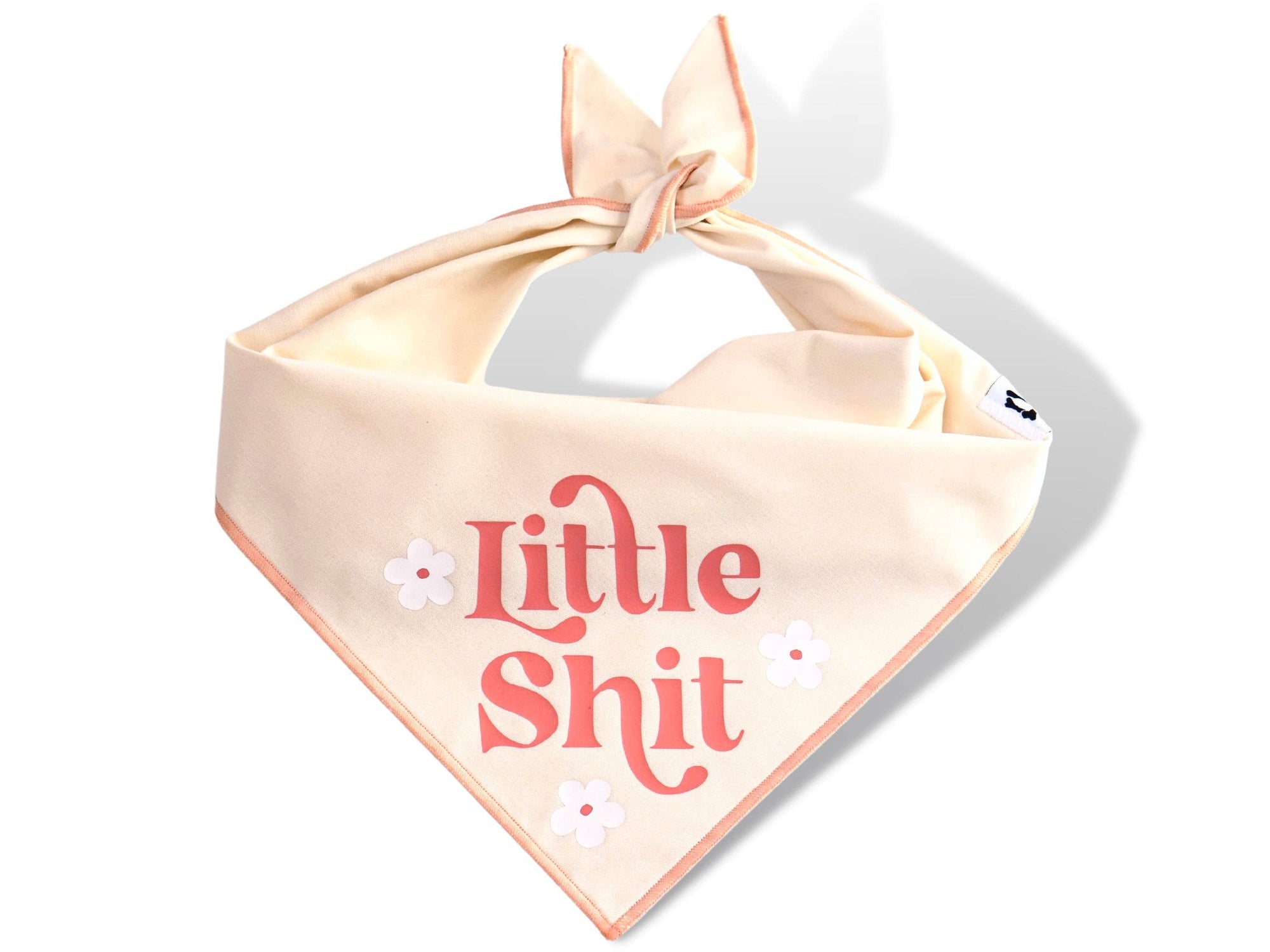 Boneyard Co. - "Little Sh*t" Funny Sassy Dog Bandana, unique dog mom gifts: Navy / Small / Tie-On