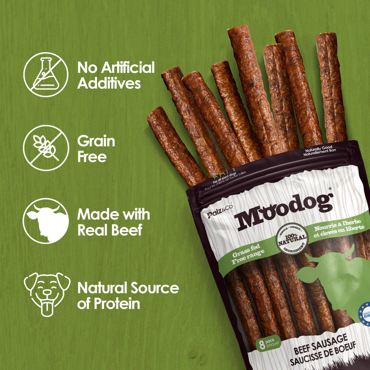 Palz&Co | MooDog Beef Sausage (8 Pack)