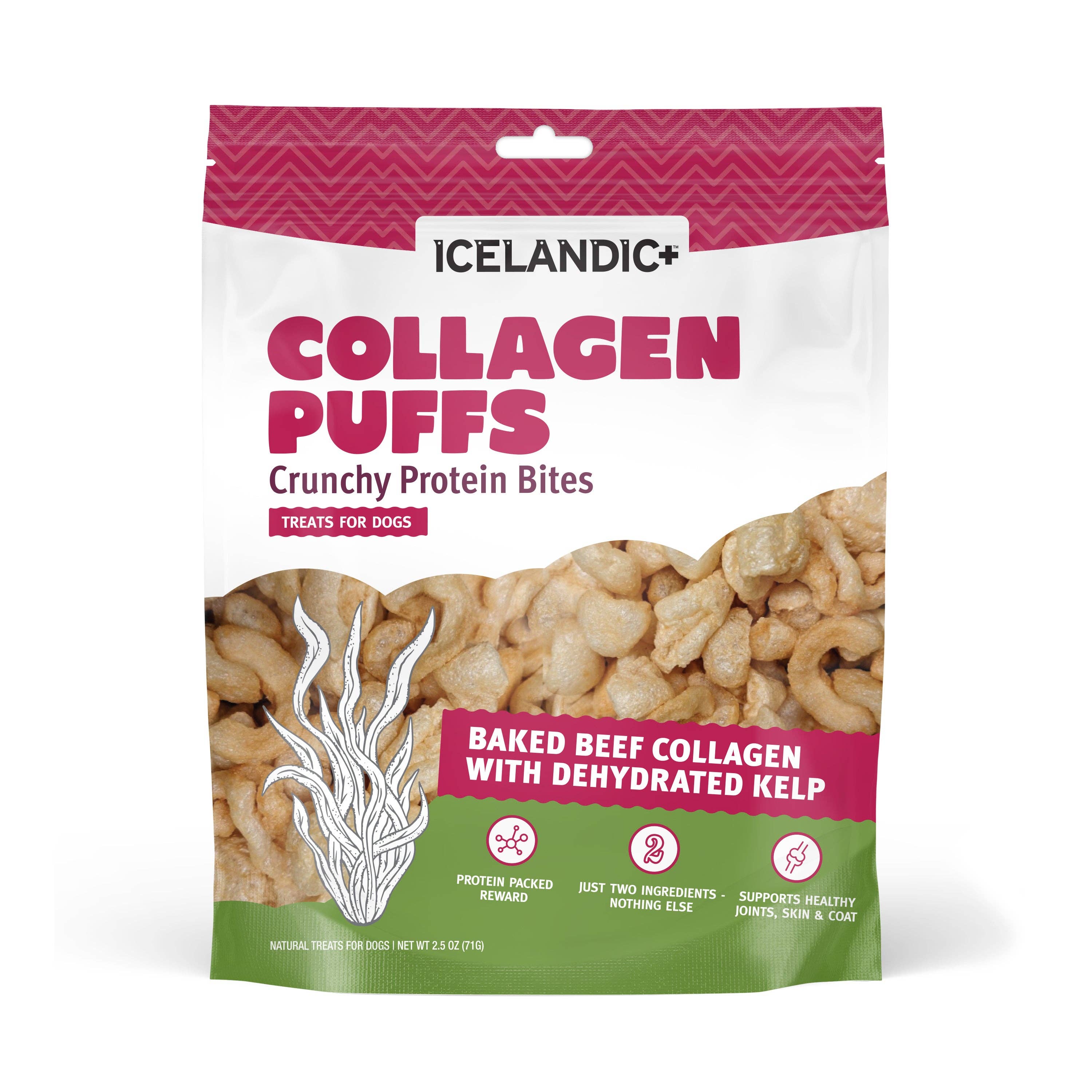 Icelandic+ - Beef Collagen Puffs with Kelp Treats for Dogs - 2.5oz: 2.5-oz Bag