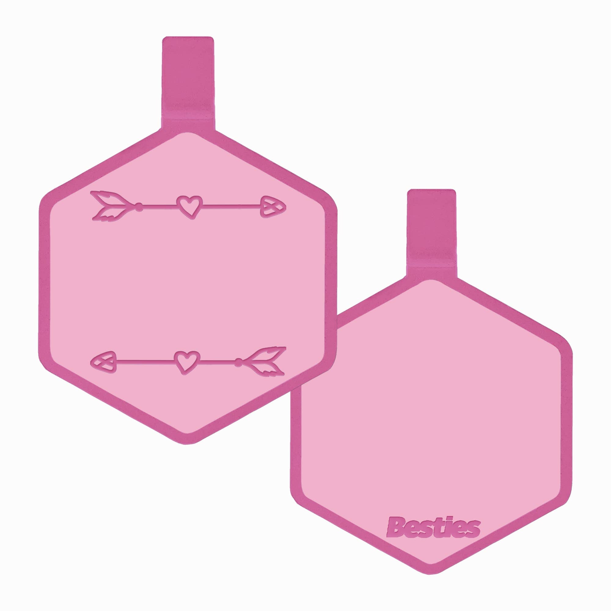 Besties Pets - Wild One Silicone Dog ID Tag: Flamingo Pink