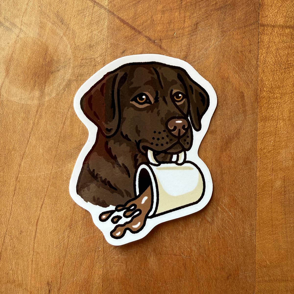 Steel Bison - Coffee Chocolate Lab 3 Inch Glossy Sticker