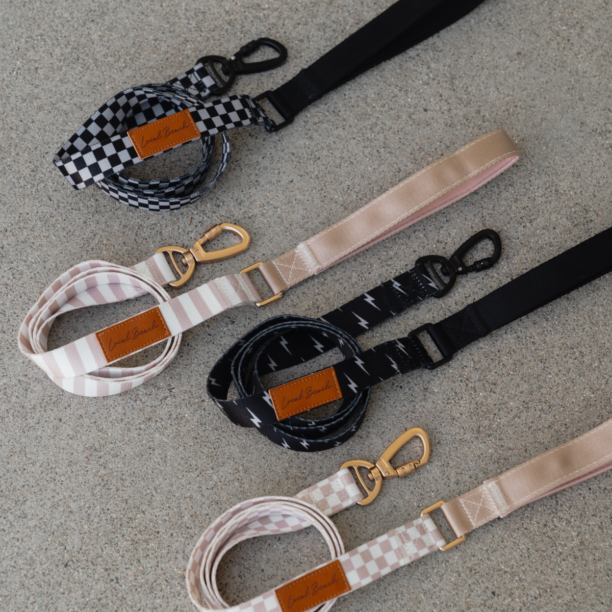 Local Beach - Local Beach Stripe 5ft Dog Leash Tan: Tan / 5ft / Stripe Dog Leash