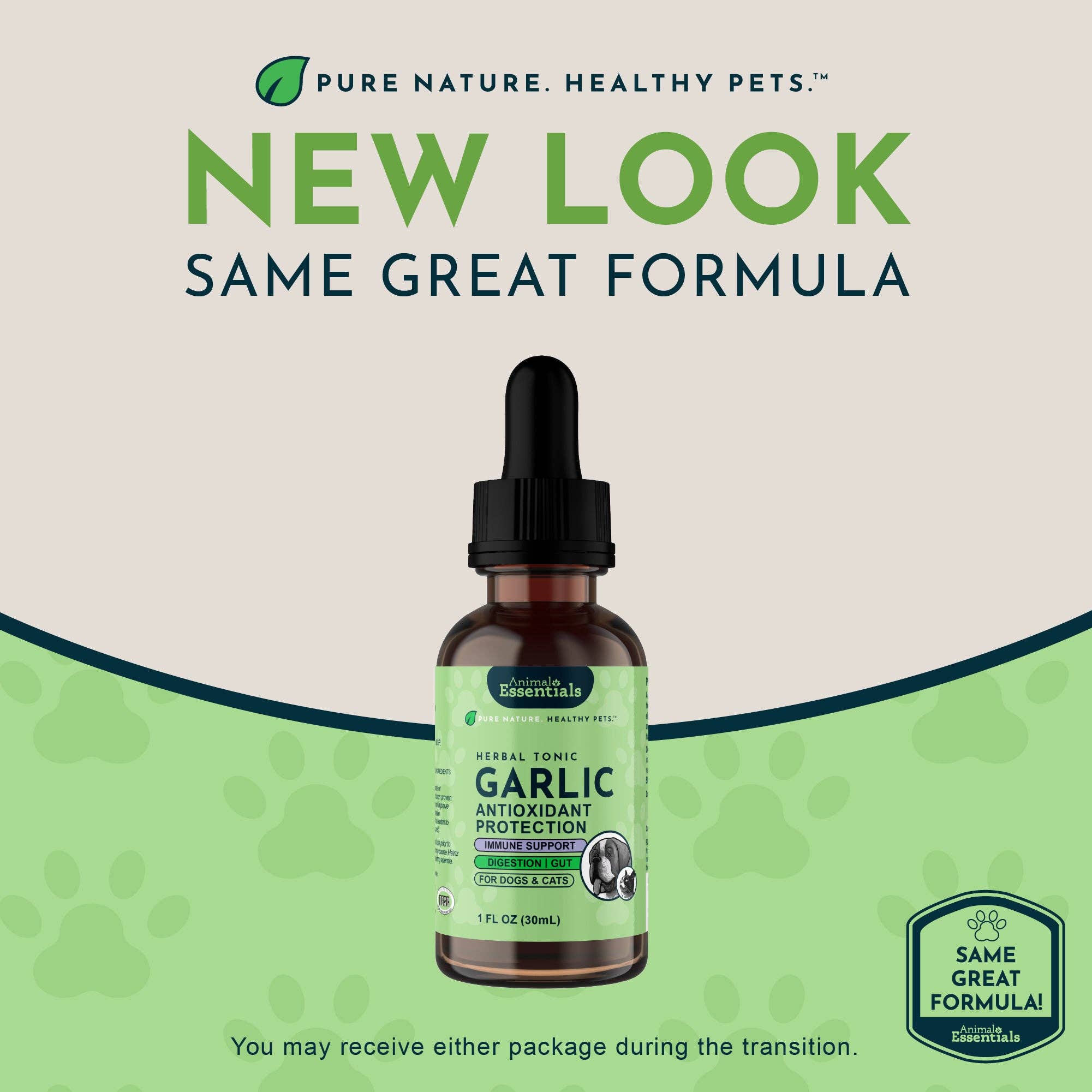 Animal Essentials - Garlic Single Herb Tonic | Antioxidant Protection: 1oz