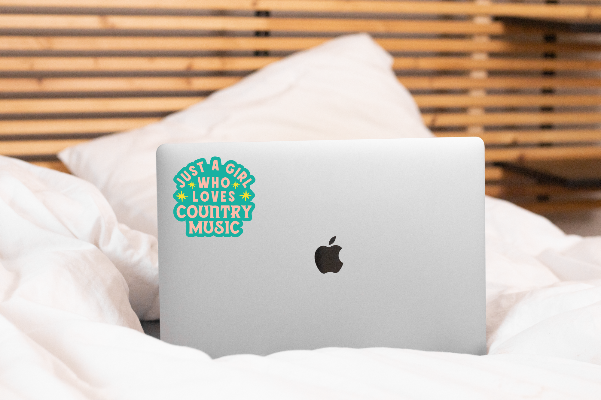 Yarnival - Just a Girl Who Loves Country Music Sticker - cowgirl, west