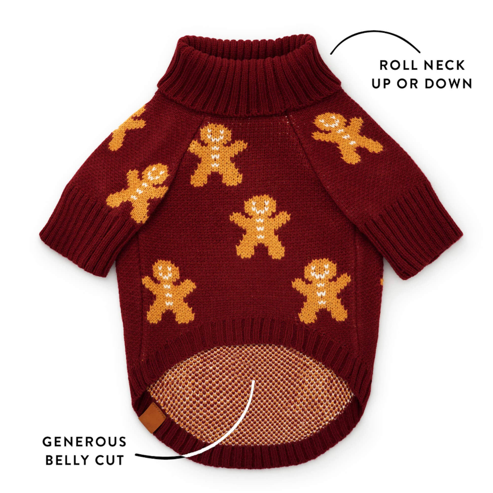 The Foggy Dog - Gingerbread Man Dog Sweater: M