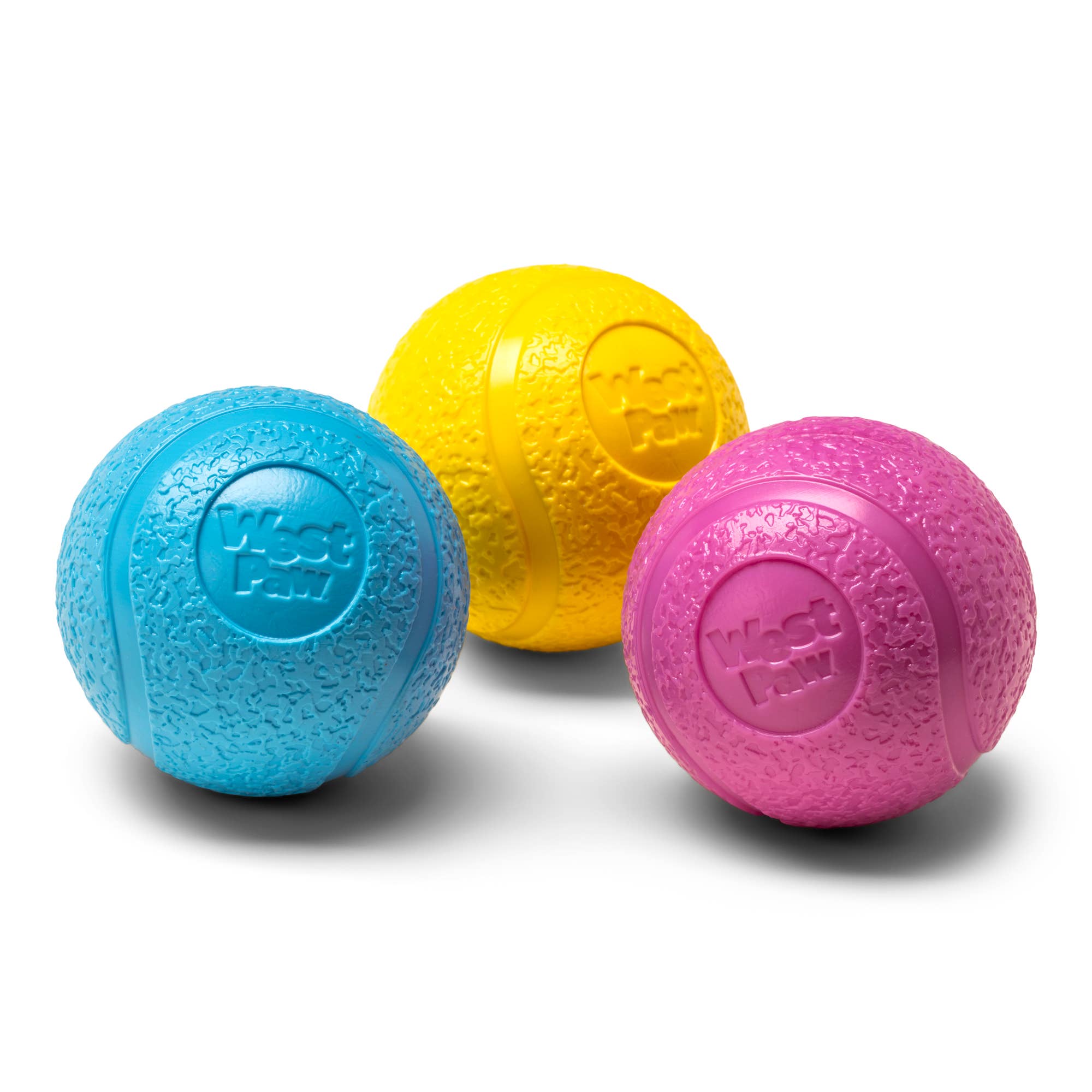West Paw - Boundr® 2-Pack Dog Toy Ball for Play, Chew, and Fetch: Dandelion/Hot Pink