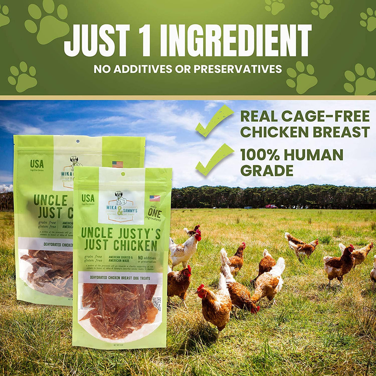 Mika and Sammy's Gourmet Pet Treats - Uncle Justy's Just Chicken: 12oz Bag
