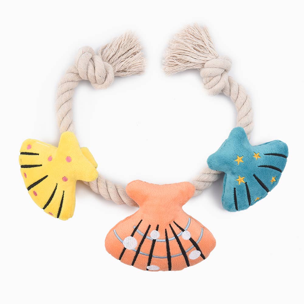 Hugsmart Products Inc - HugSmart Pet - Pirate Pups    | Shell Necklace - Rope Toy
