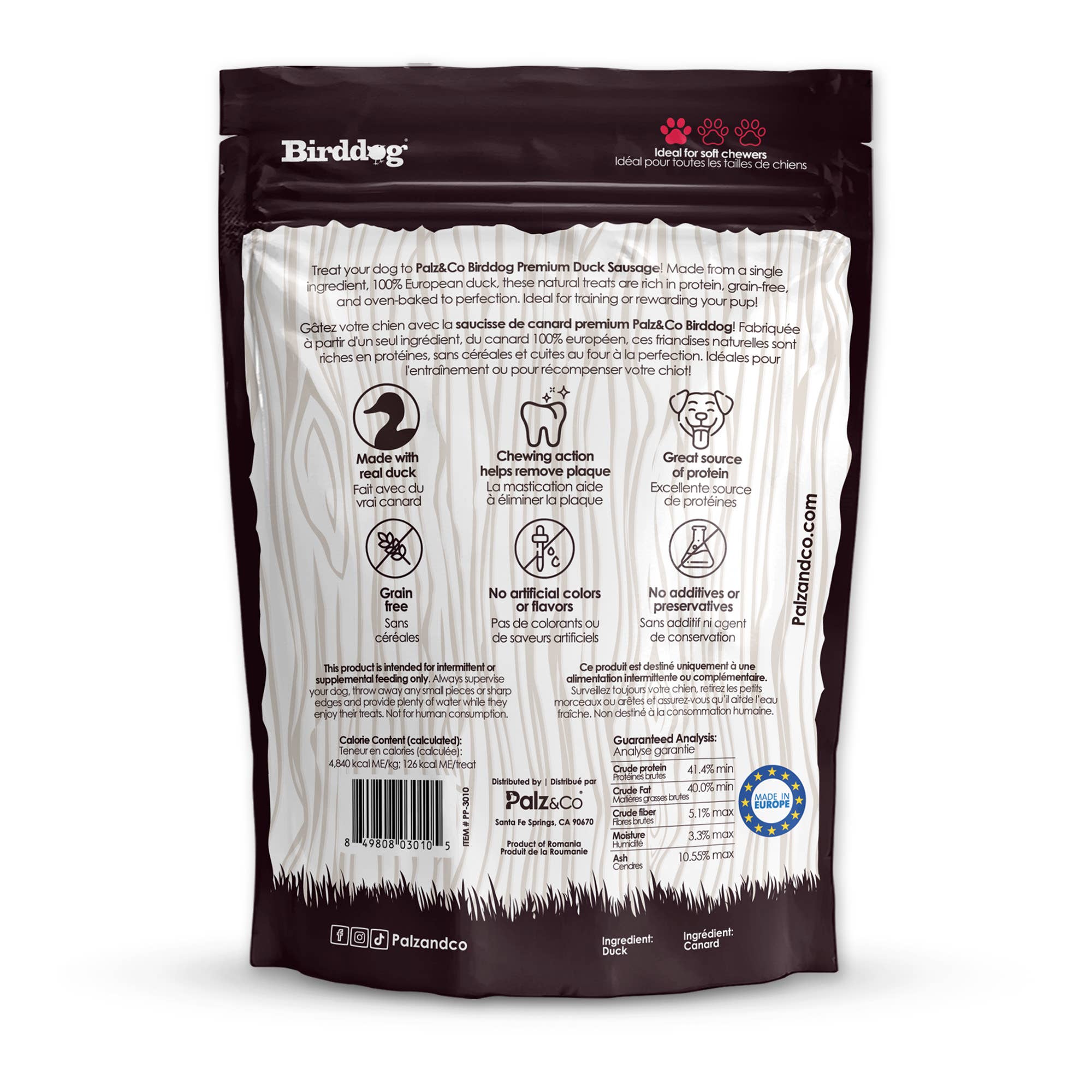 Palz&Co - BirdDog Duck Sausage (8 Pack)