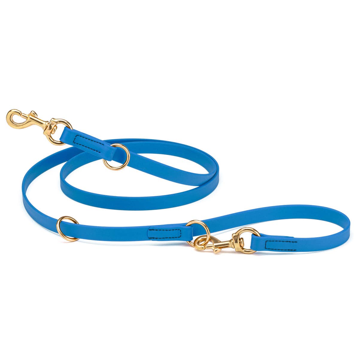 Dogline - Viper Biothane Adjustable Multi-Purpose Dog Leash with Brass Hardware, 7FT: Black