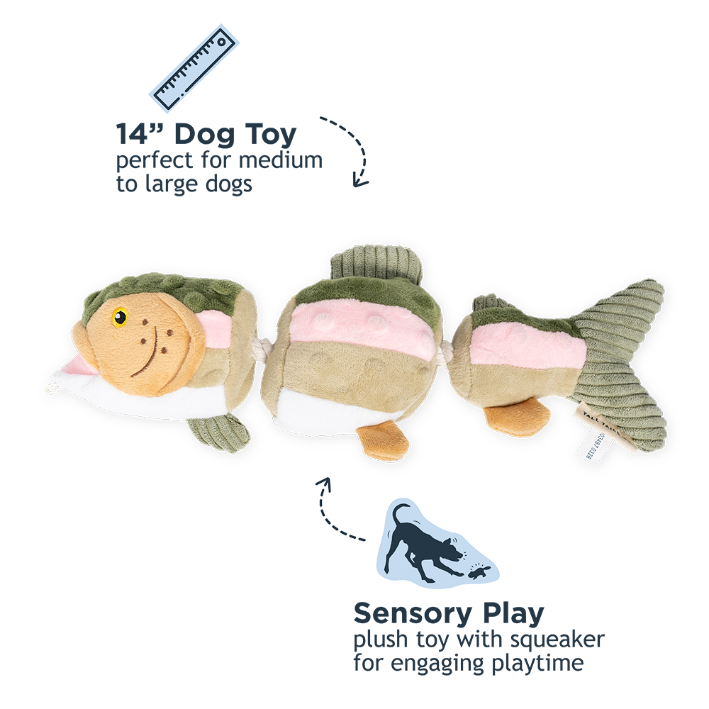 Tall Tails - Trout Jointed Shake Play Dog Toy