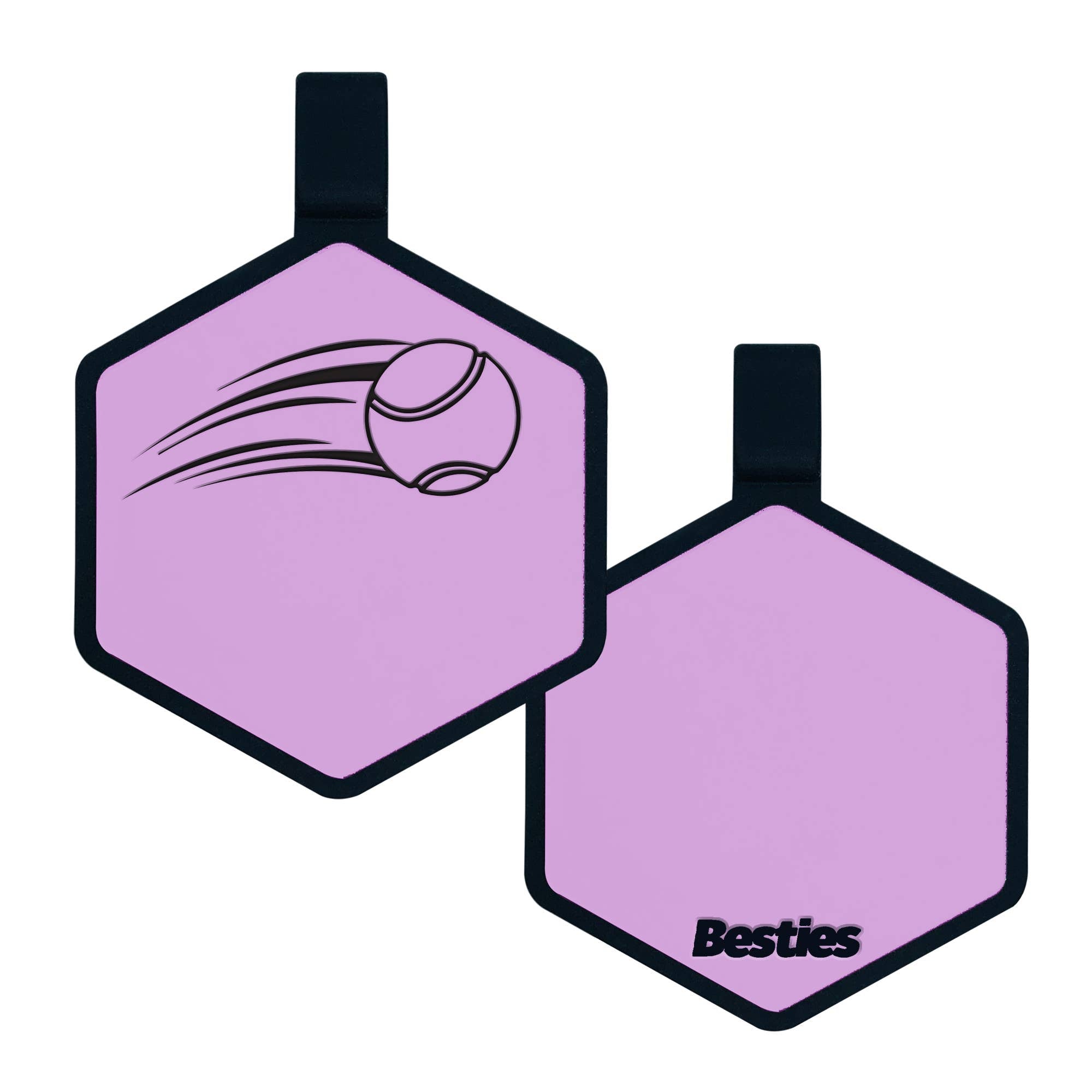 Besties Pets - Tennis Ball Silicone Dog ID Tag: Aqua