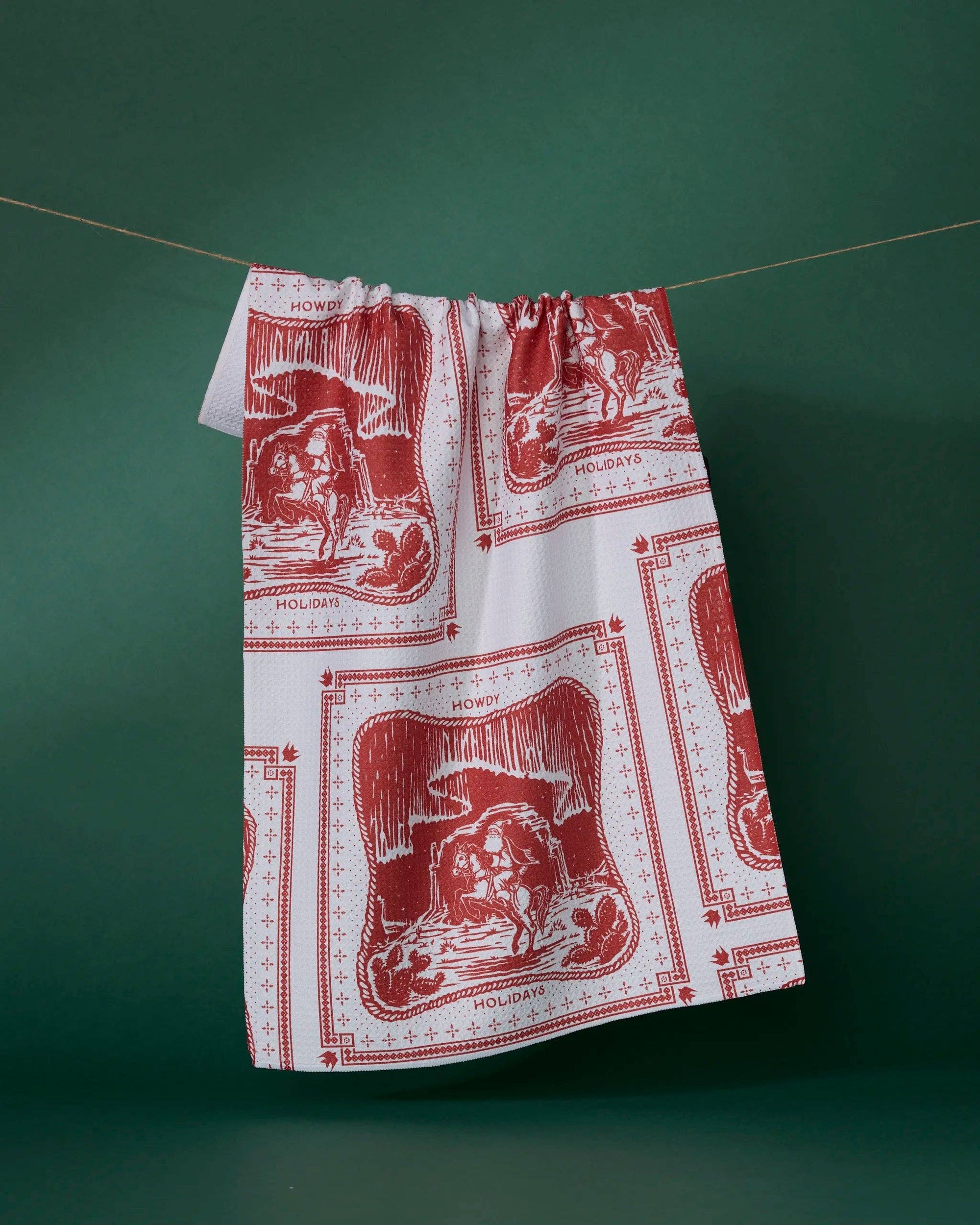 Geometry - Cowboy Christmas Tea Towel