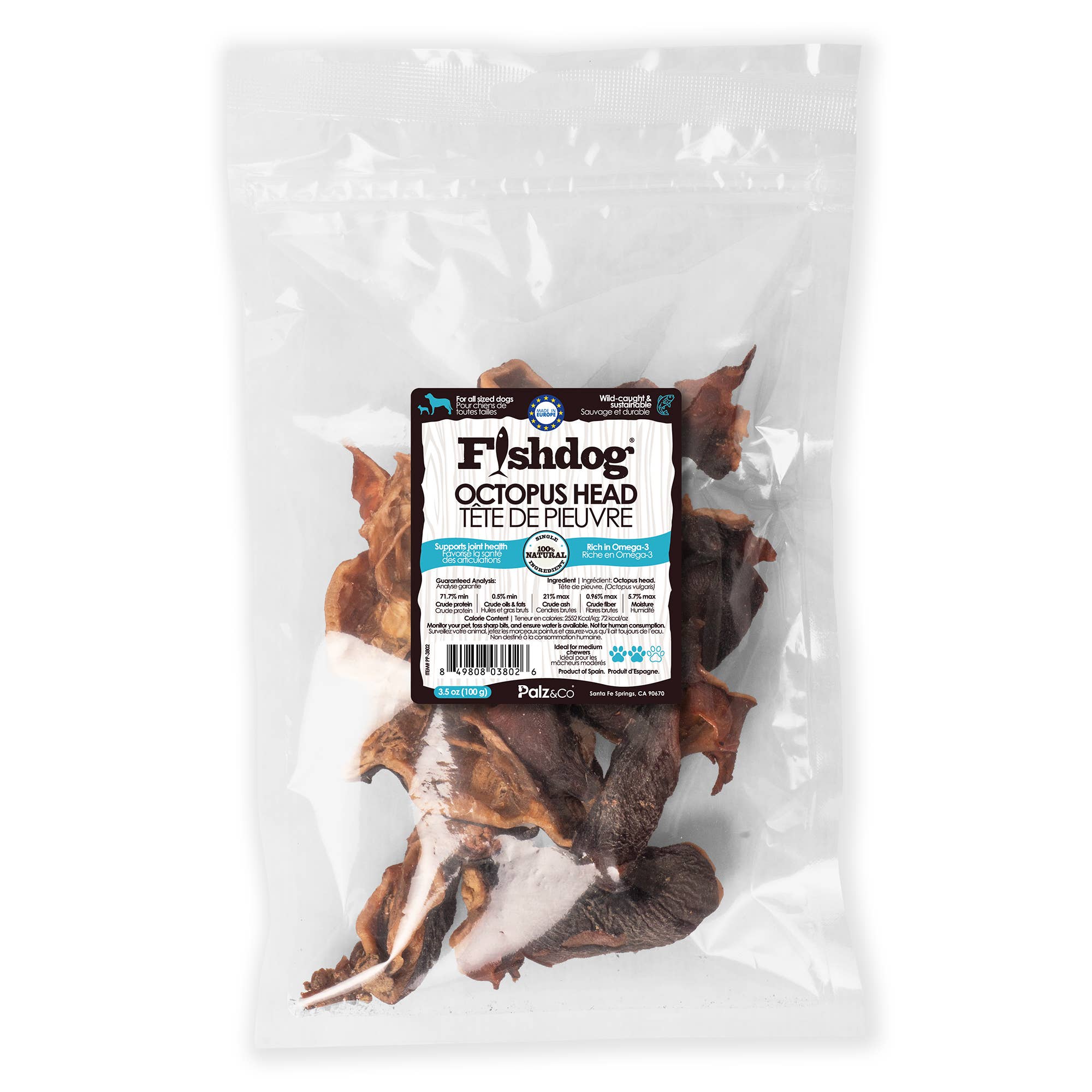 Palz&Co - Fishdog Octopus Head - 3.5 oz (100g)