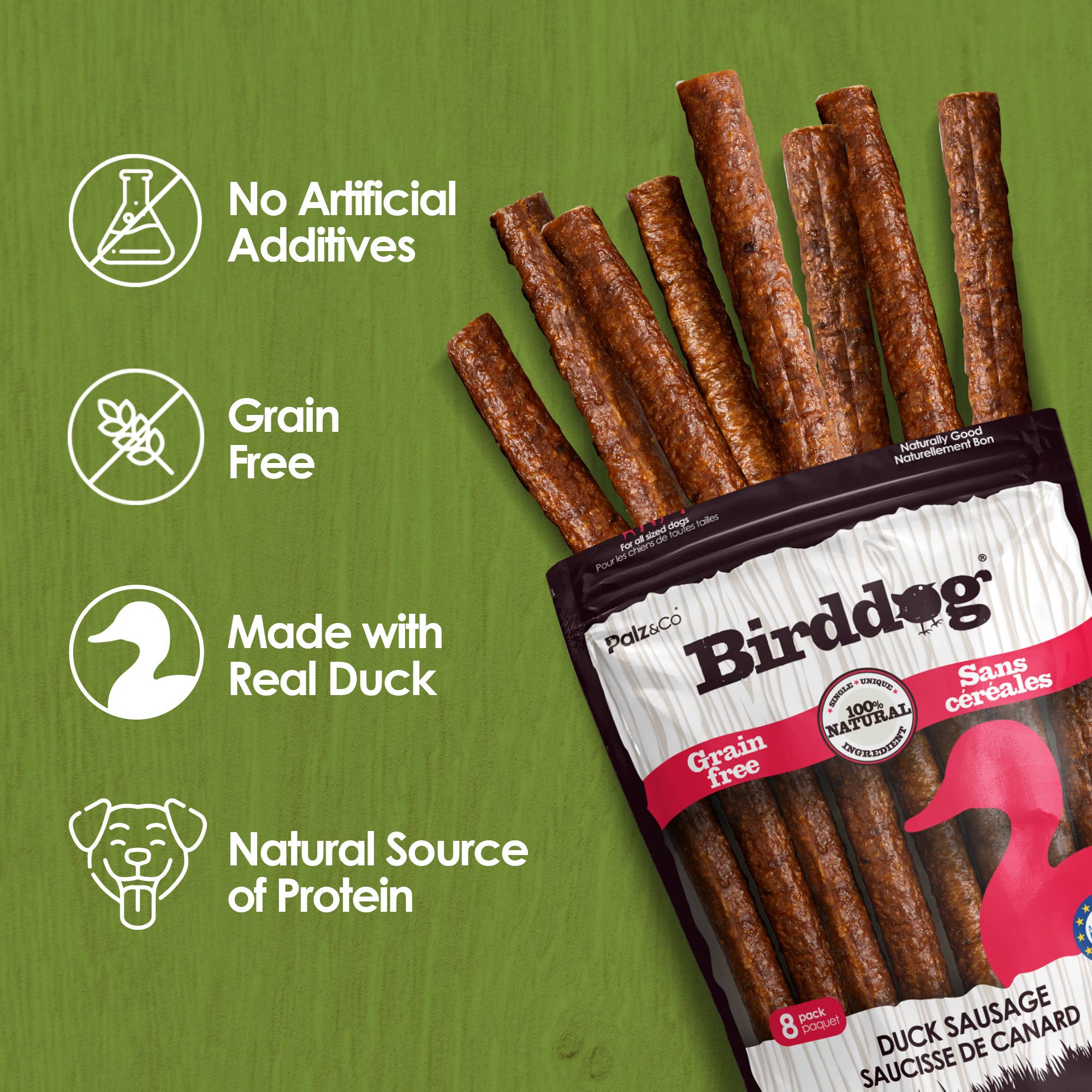 Palz&Co - BirdDog Duck Sausage (8 Pack)