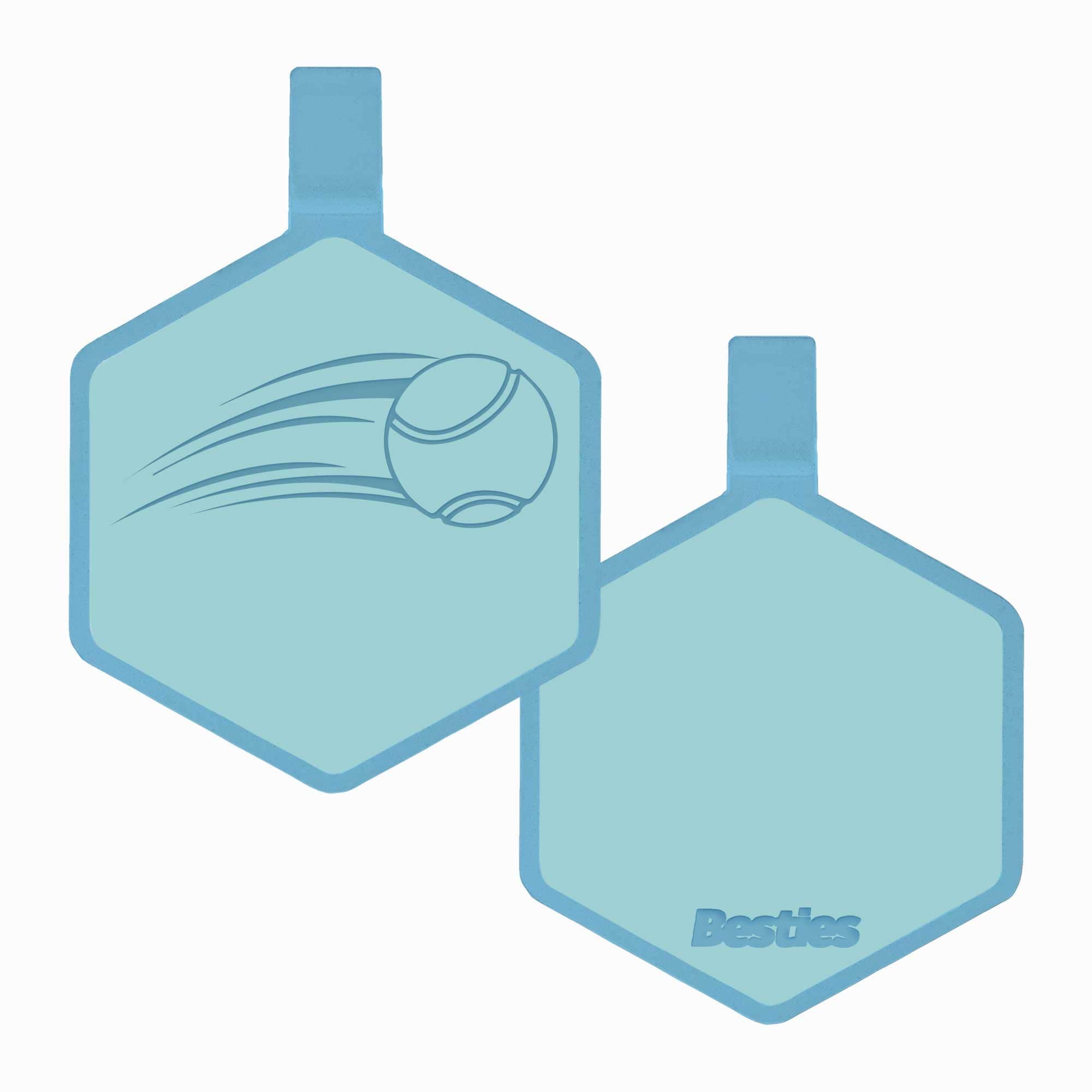 Besties Pets - Tennis Ball Silicone Dog ID Tag: Aqua