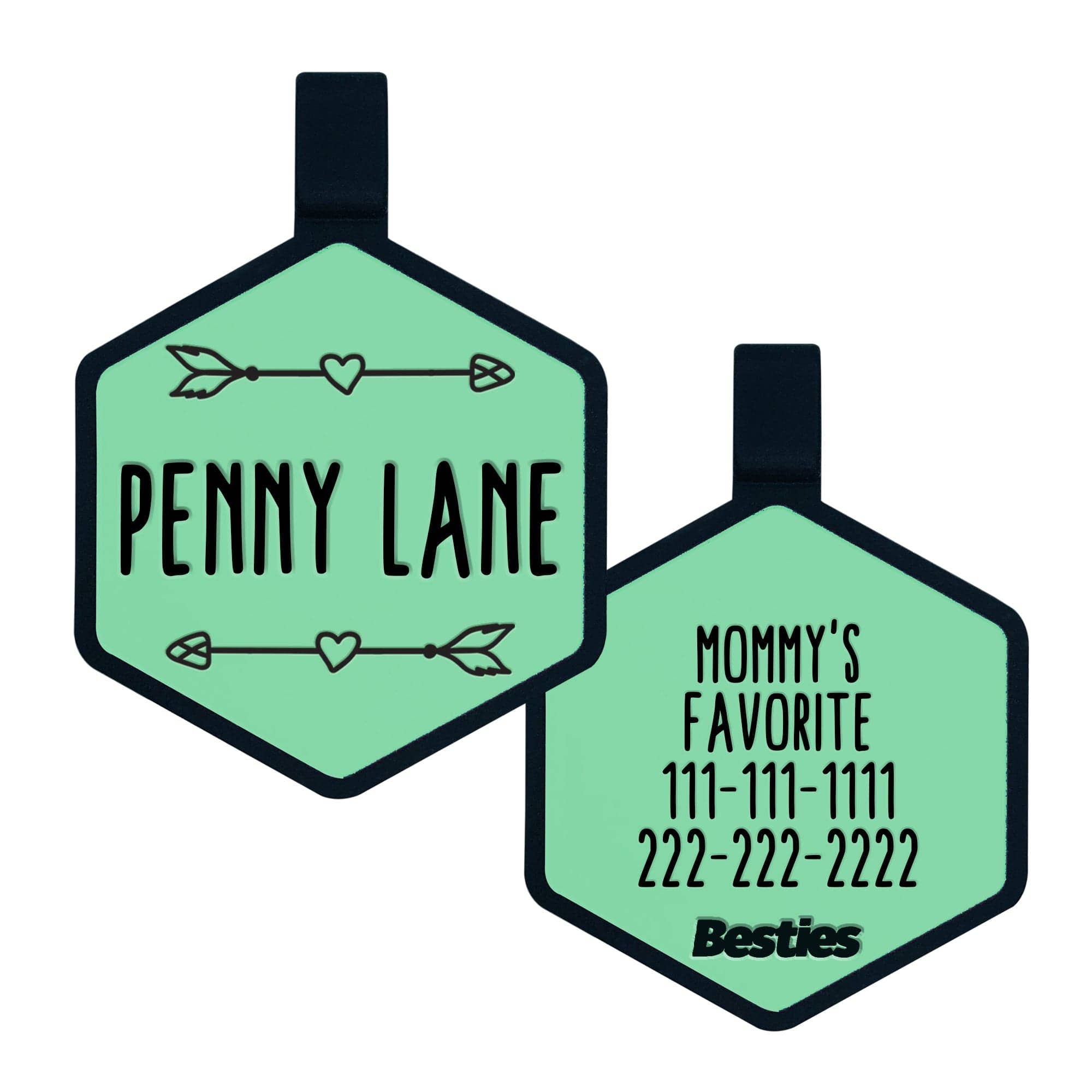 Besties Pets - Wild One Silicone Dog ID Tag: Flamingo Pink