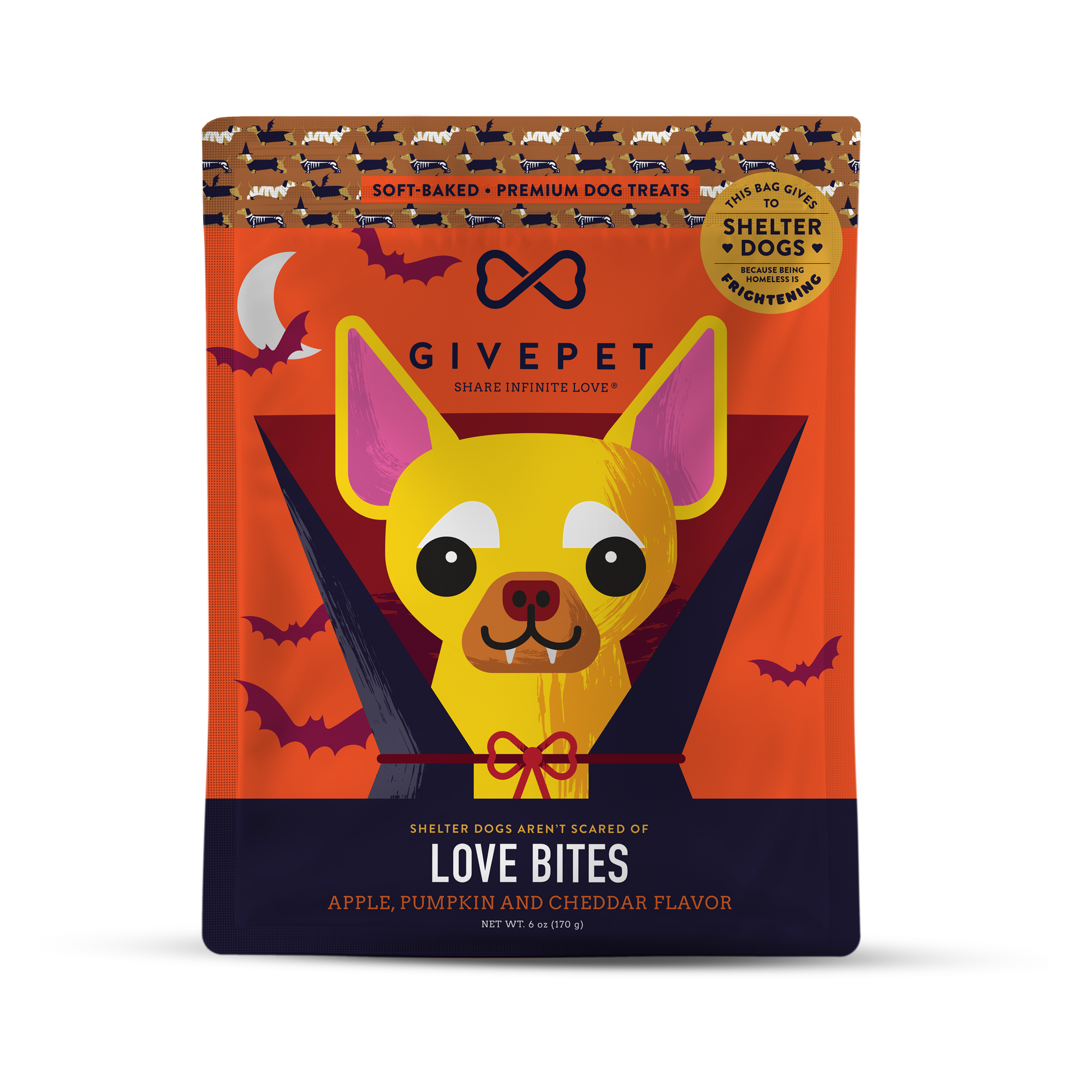 GivePet - GivePet Love Bites Halloween Dog Treats Pumpkin & Cheddar