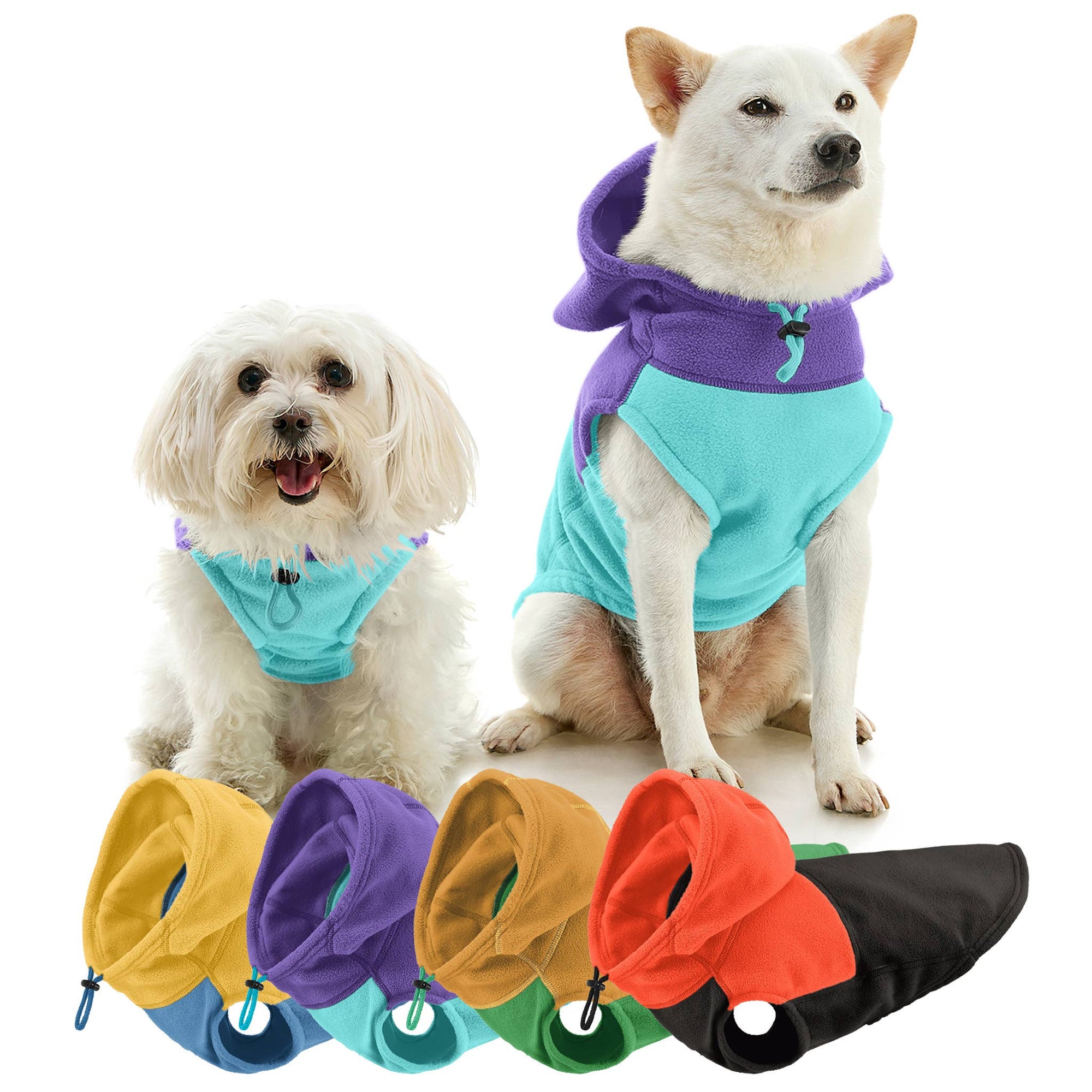 Gooby - #72232 Fleece Vest Hoodie Two Tone: Black / X-Small