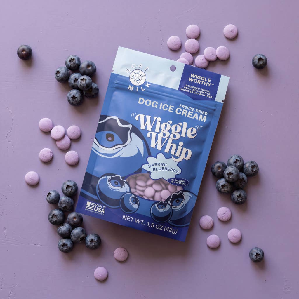 GreenLine Pet Supply - Wiggle Whip Freeze Dried Dog Ice Cream - Barkin' Blueberry