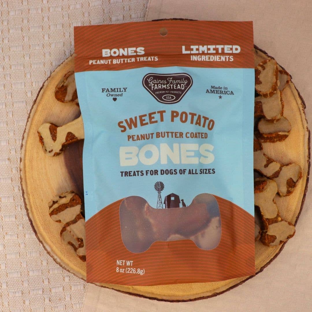 Gaines Family Farmstead - Sweet Potato Peanut Butter Bone (8oz)
