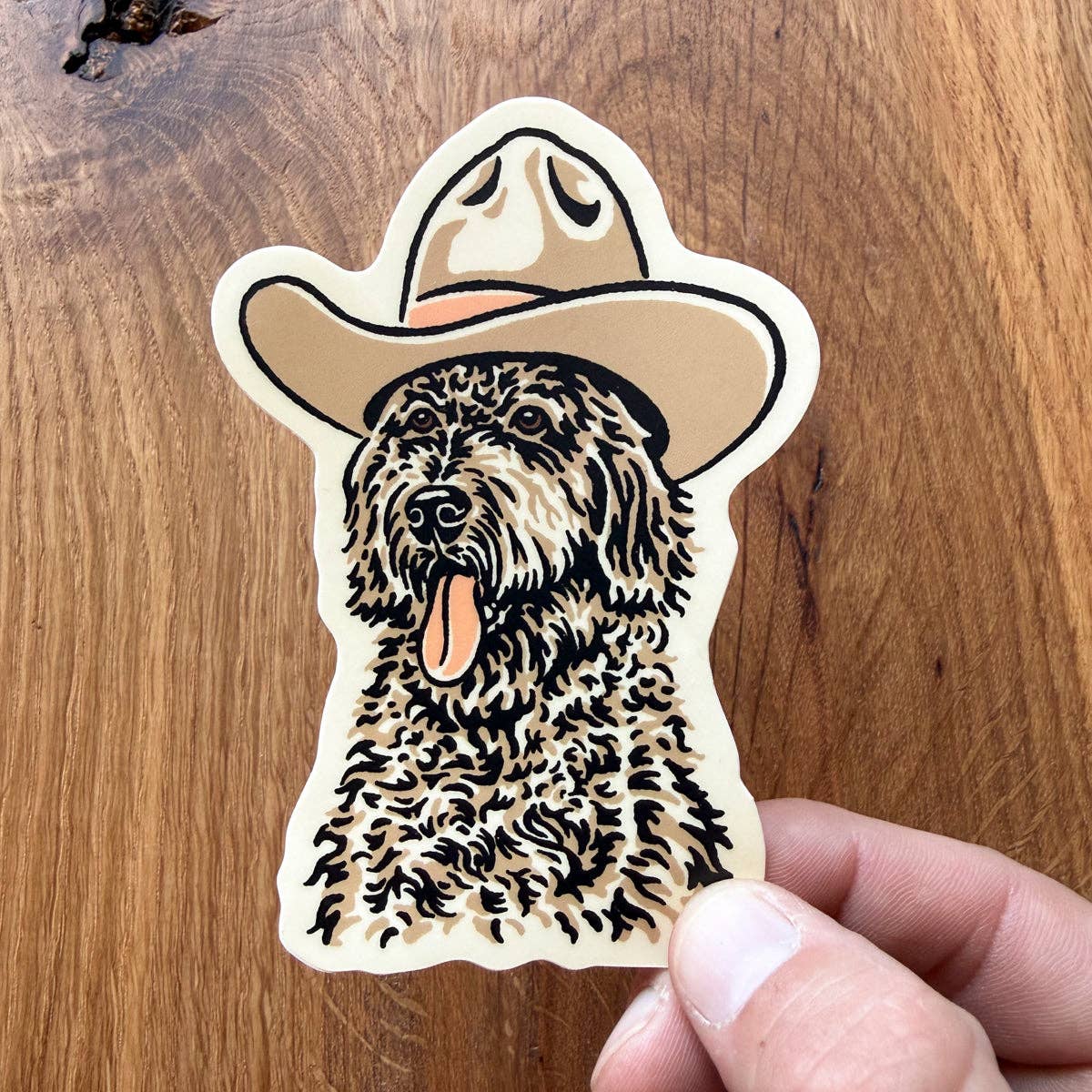 Steel Bison - Goldendoodle Cowdog 4 Inch Matte Vinyl Sticker
