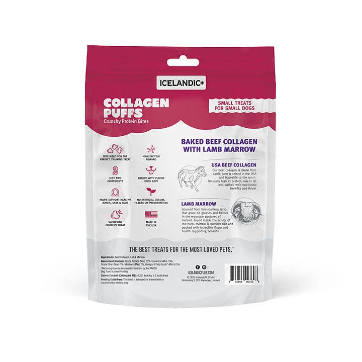 Icelandic+ - Beef Collagen Puffs with Marrow Treats for Small Dogs - 1.3oz: 1.3-oz Bag