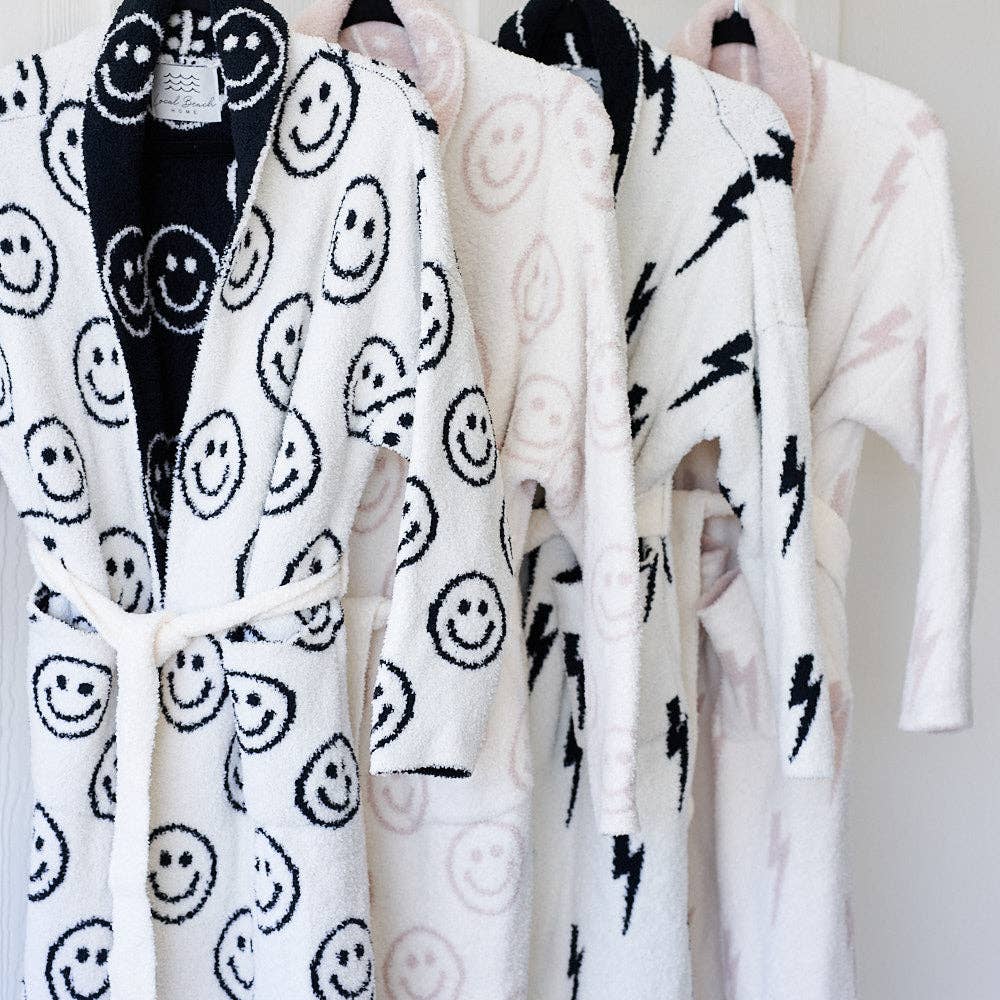 Local Beach - Lightning Bolt Luxe Robe: Sand/Cream / One Size Fits Most