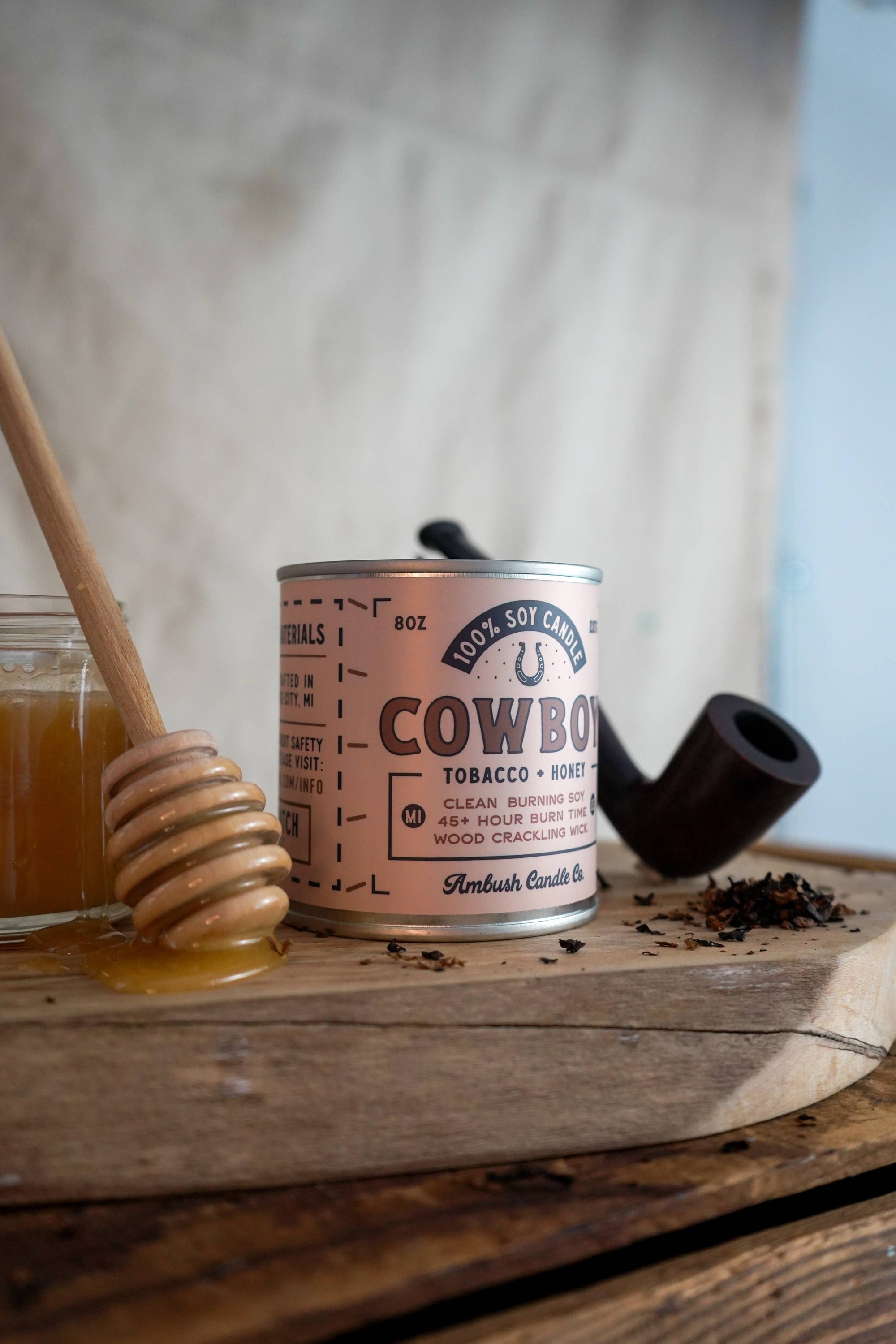 Ambush Candle Co. - Cowboy | Tobacco + Honey 8oz Soy Candle