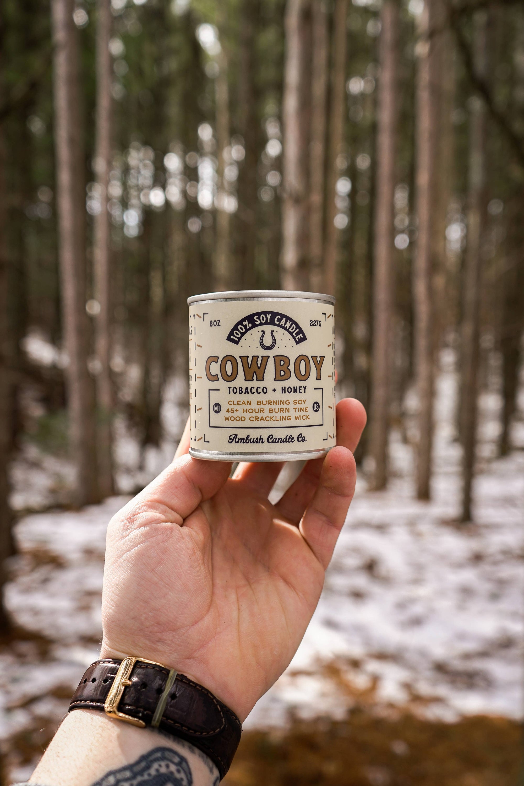 Ambush Candle Co. - Cowboy | Tobacco + Honey 8oz Soy Candle