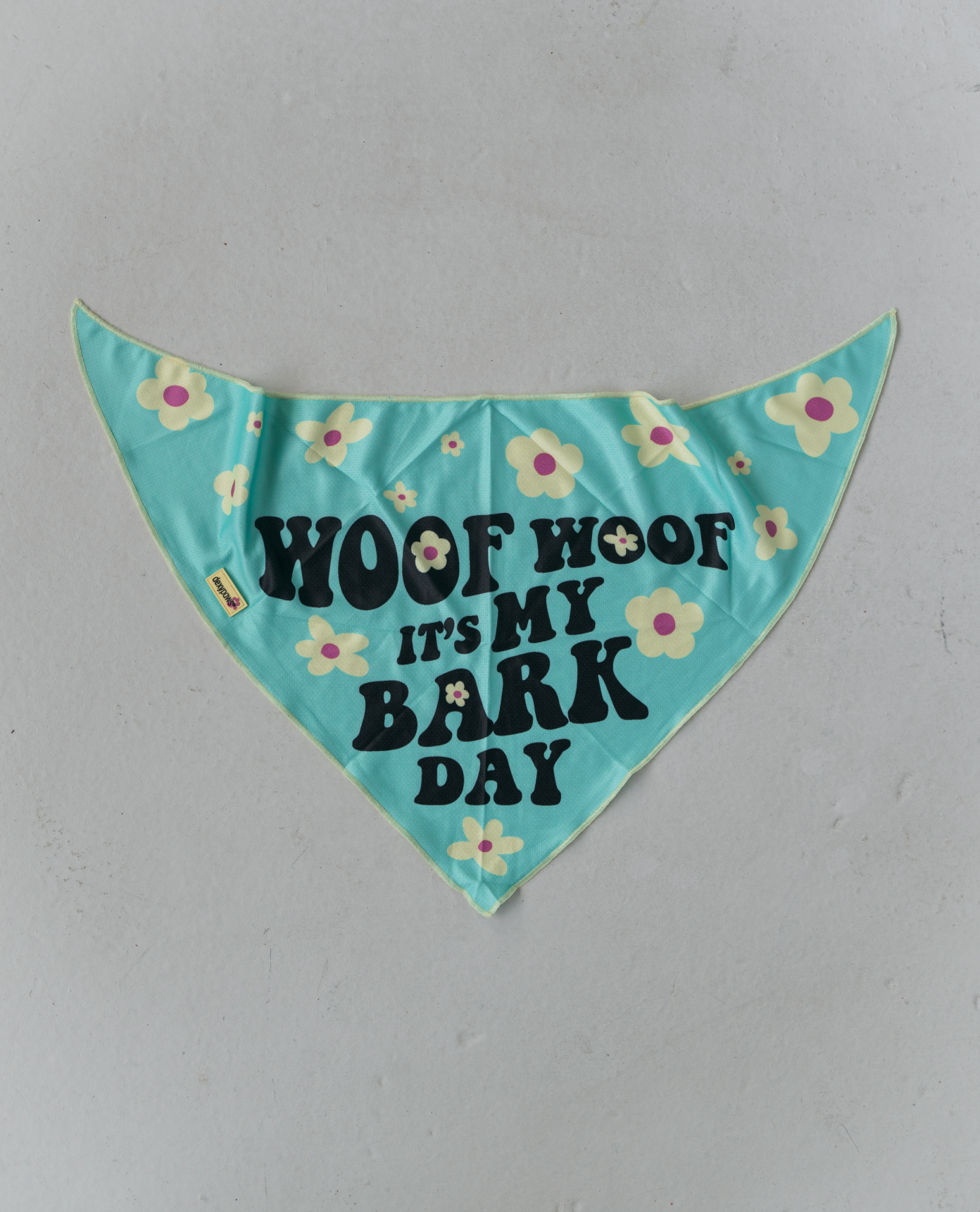 dexypaws - Woof Woof It’s My Bark Day Cooling Dog Bandana: S/M