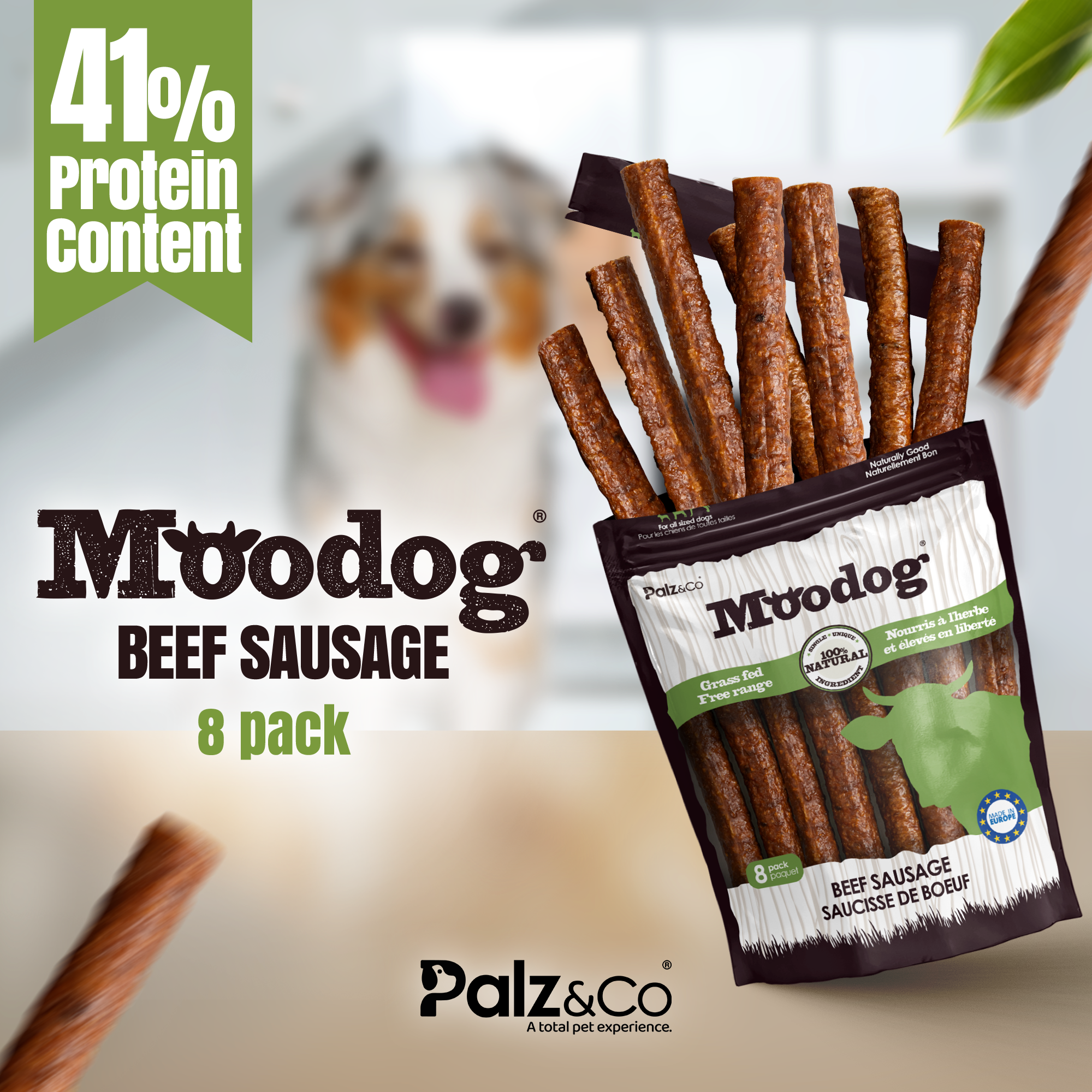 Palz&Co- Moodog Beef Sausage (8 Pack)