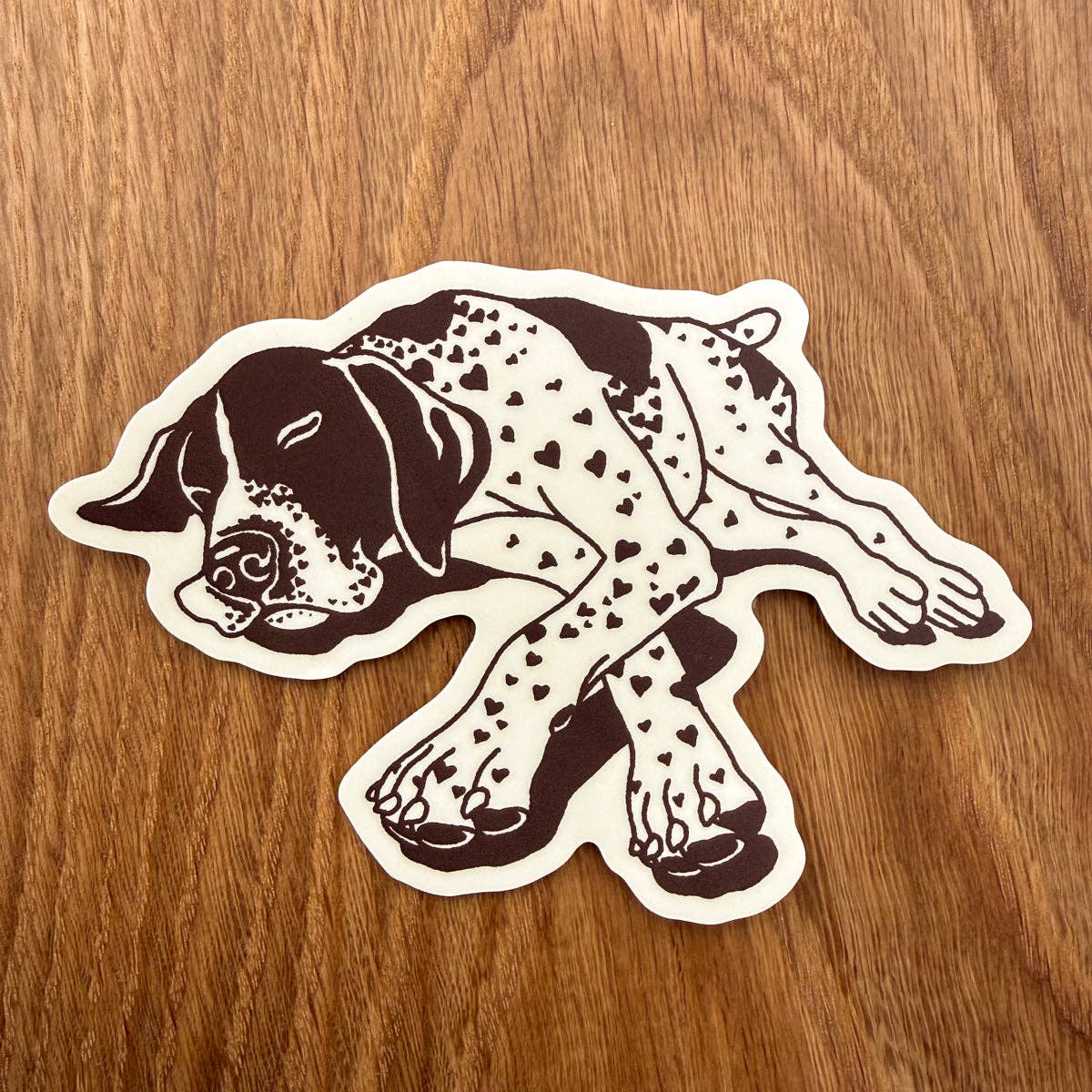 Steel Bison - German Shorthaired Pointer Hearts Large 4 Inch Matte Vinyl Sticker
