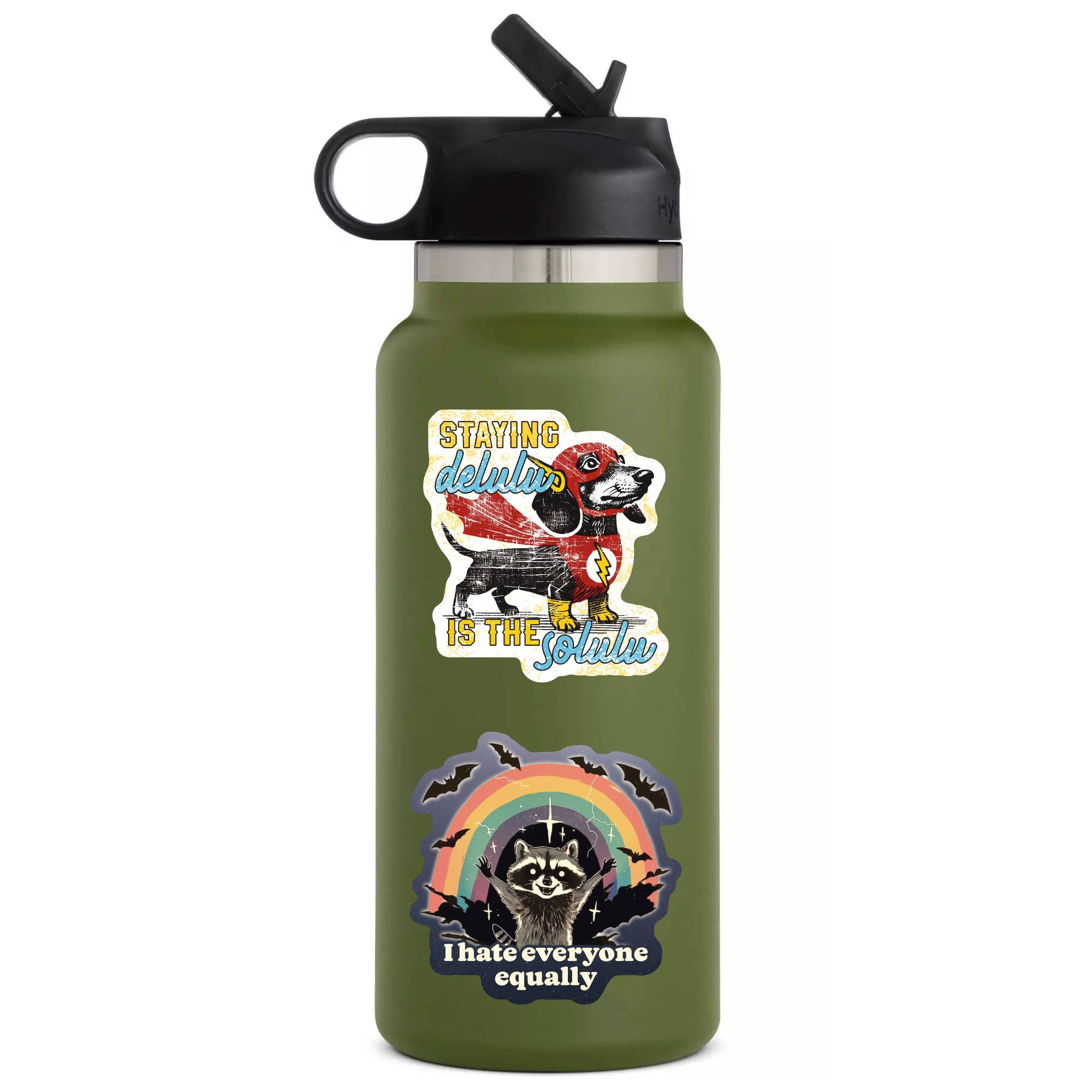 Juju and Moxie - Staying Delulu is the Solulu Dog High Quality Vinyl Sticker