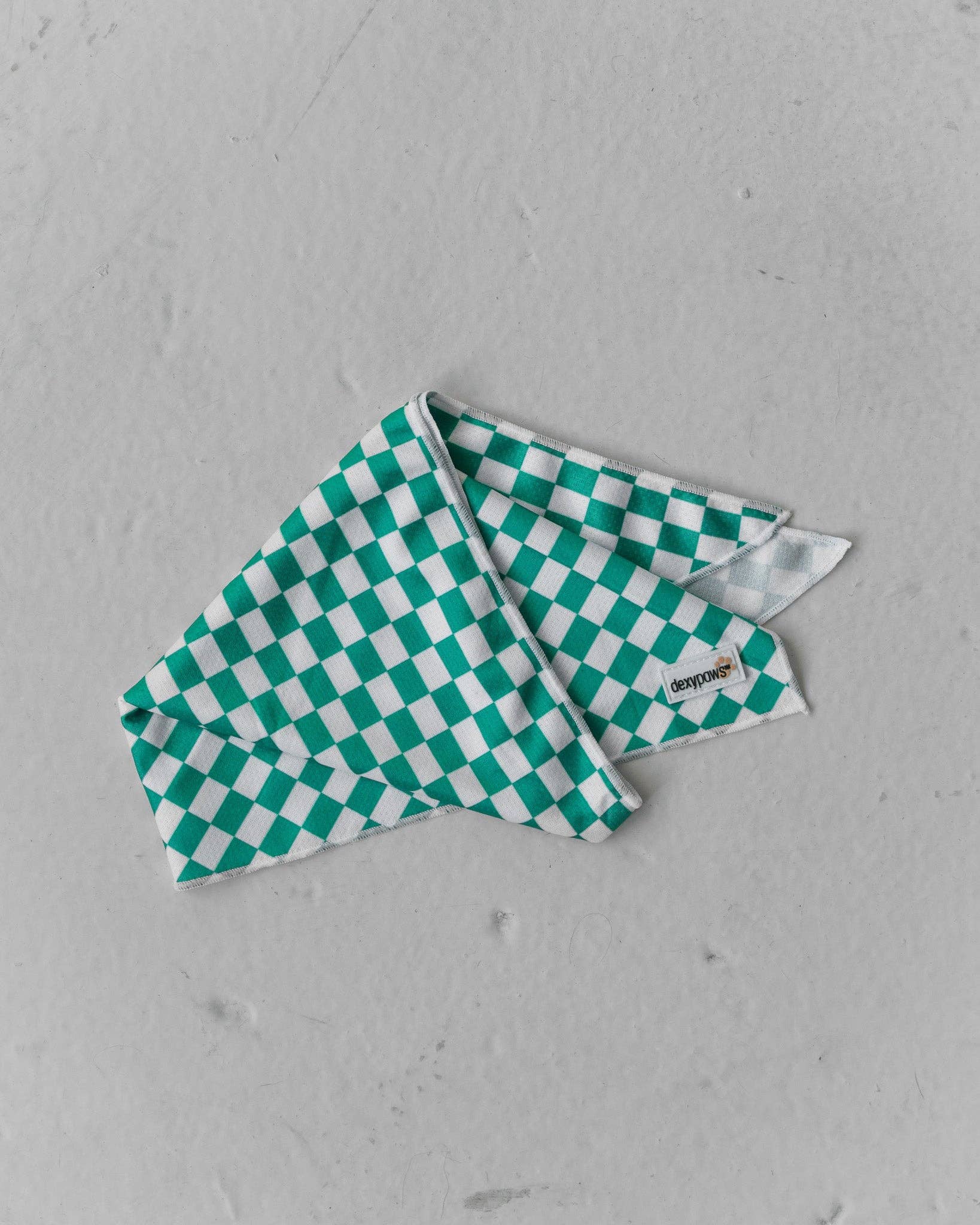 dexypaws - Cooling Bandana in Green Checkers: M/L