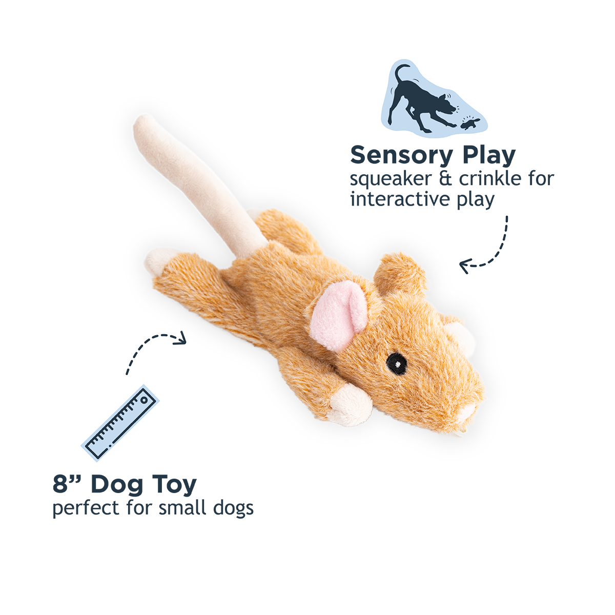 Tall Tails - Stuffless Mouse Squeaker Dog Toy