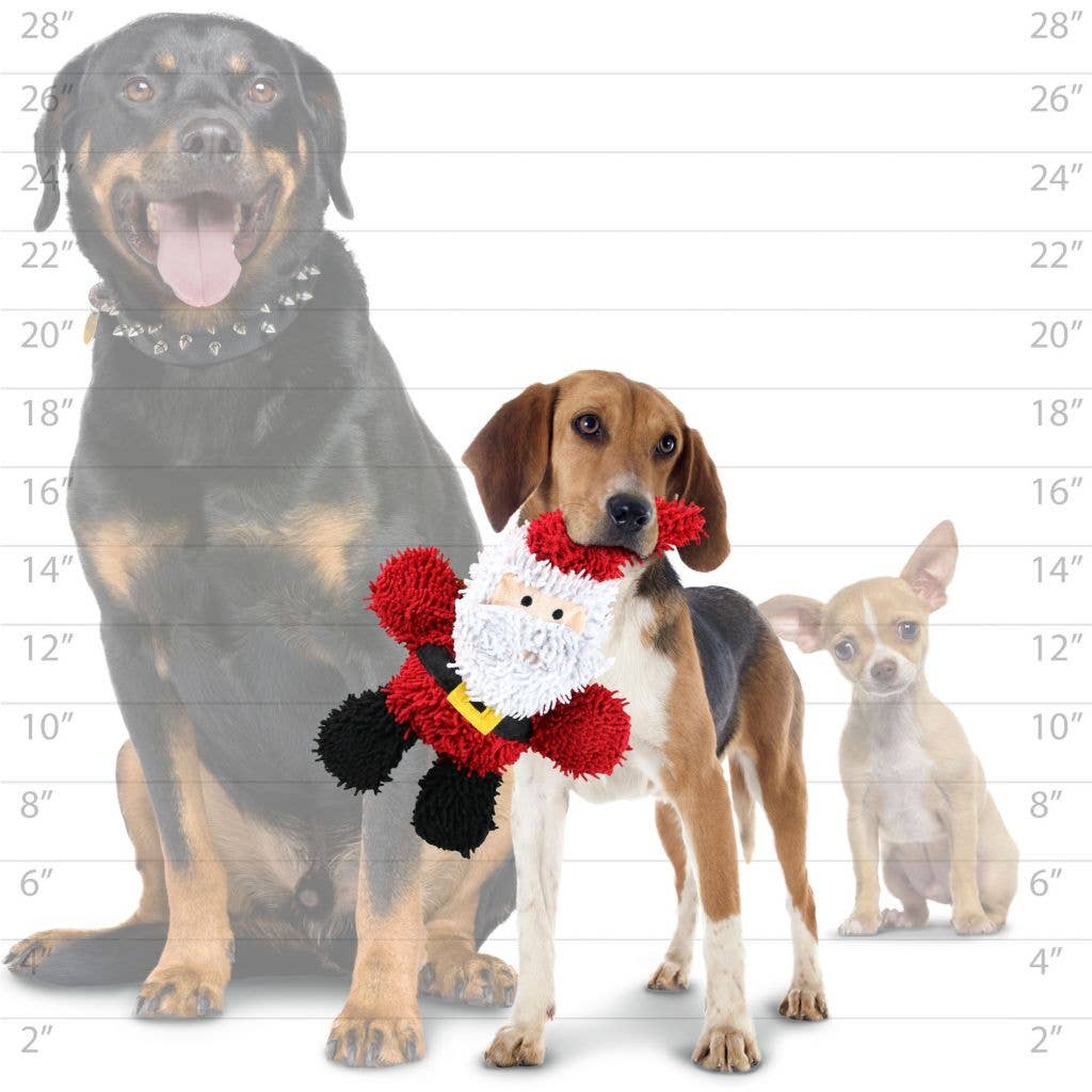 Tuffy Dog Toys - VIP Products - Mighty Microfiber Ball Santa, Christmas Holiday Dog Toy