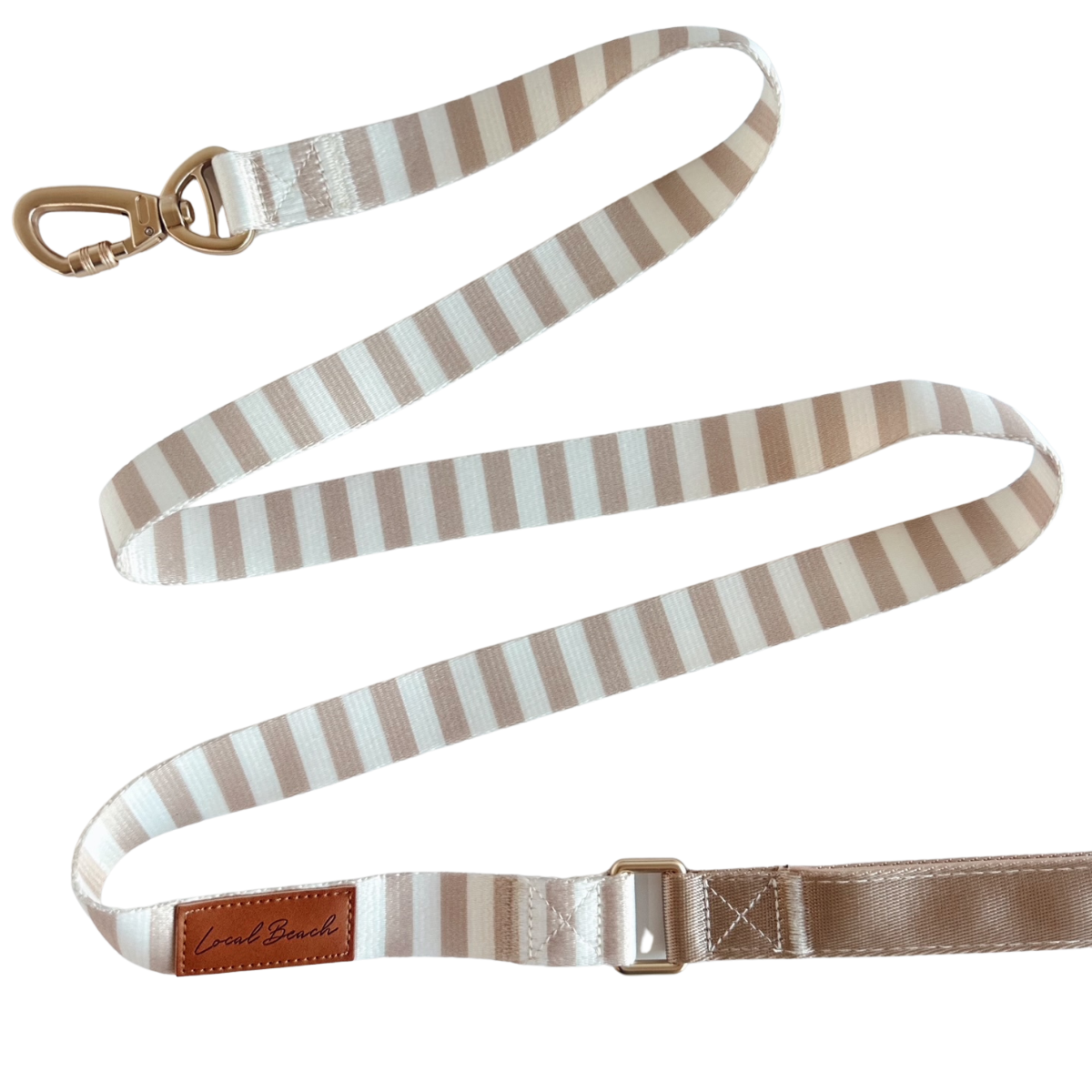 Local Beach - Local Beach Stripe 5ft Dog Leash Tan: Tan / 5ft / Stripe Dog Leash