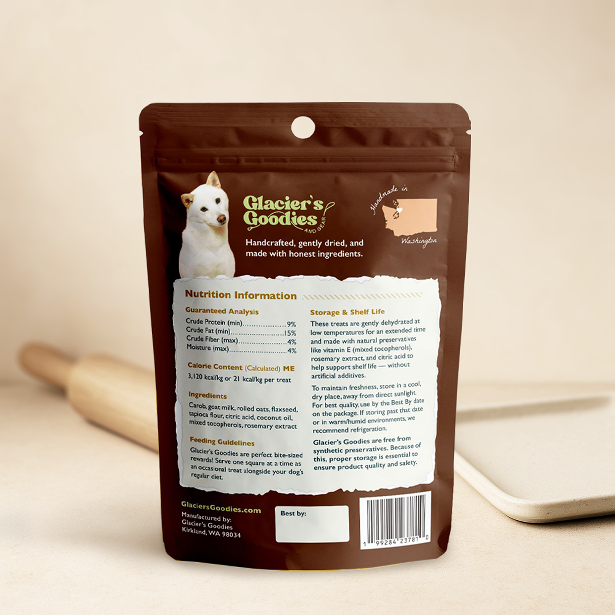Glacier's Goodies - Goat Milk Dog Treats – Carob (7oz) 6pack