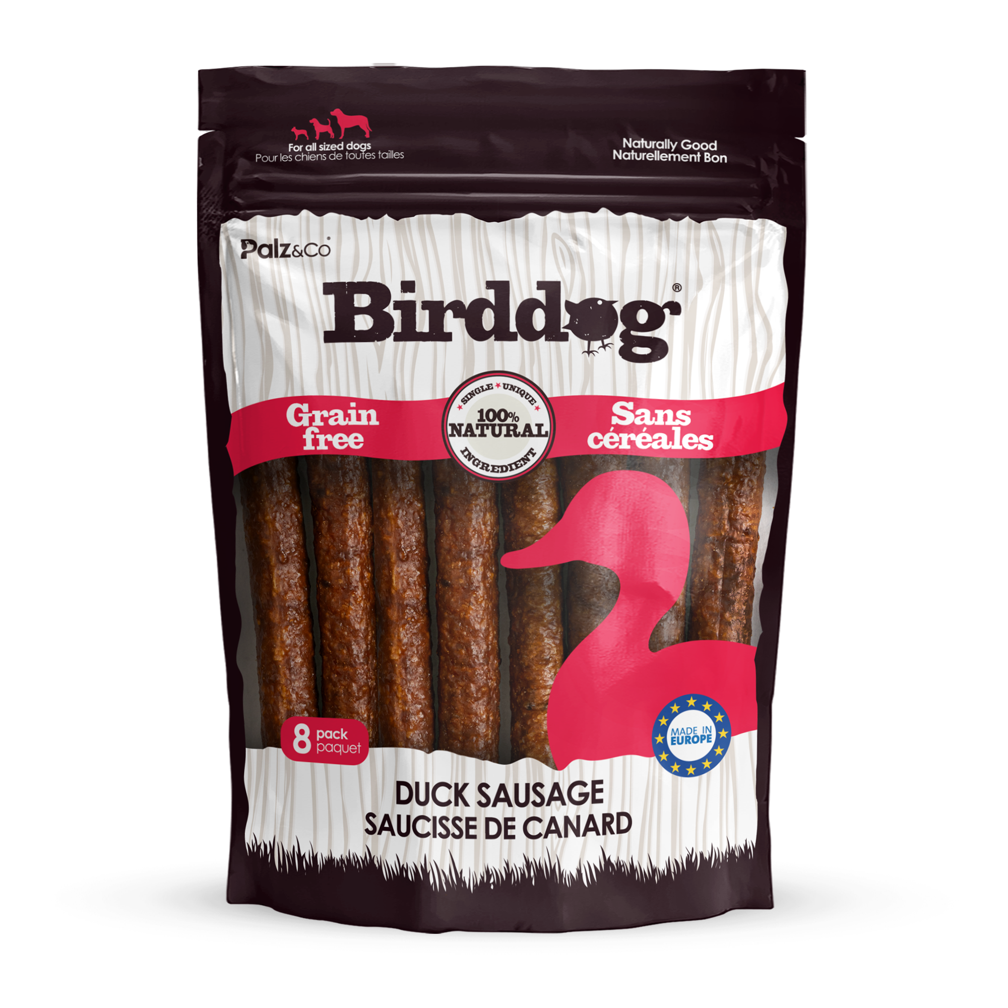 Palz&Co - Birddog Duck Sausage: 8 Pack