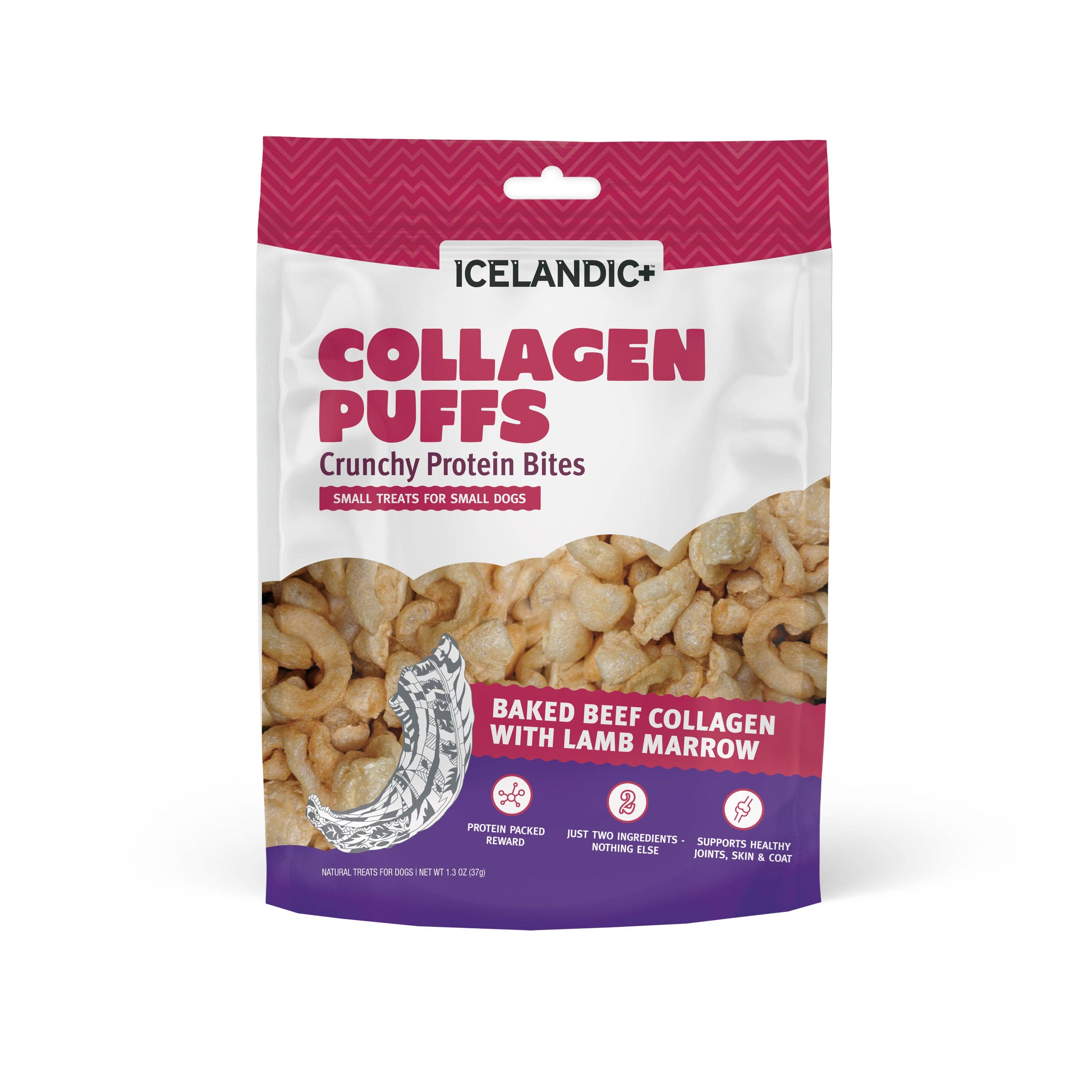 Icelandic+ - Beef Collagen Puffs with Marrow Treats for Small Dogs - 1.3oz: 1.3-oz Bag
