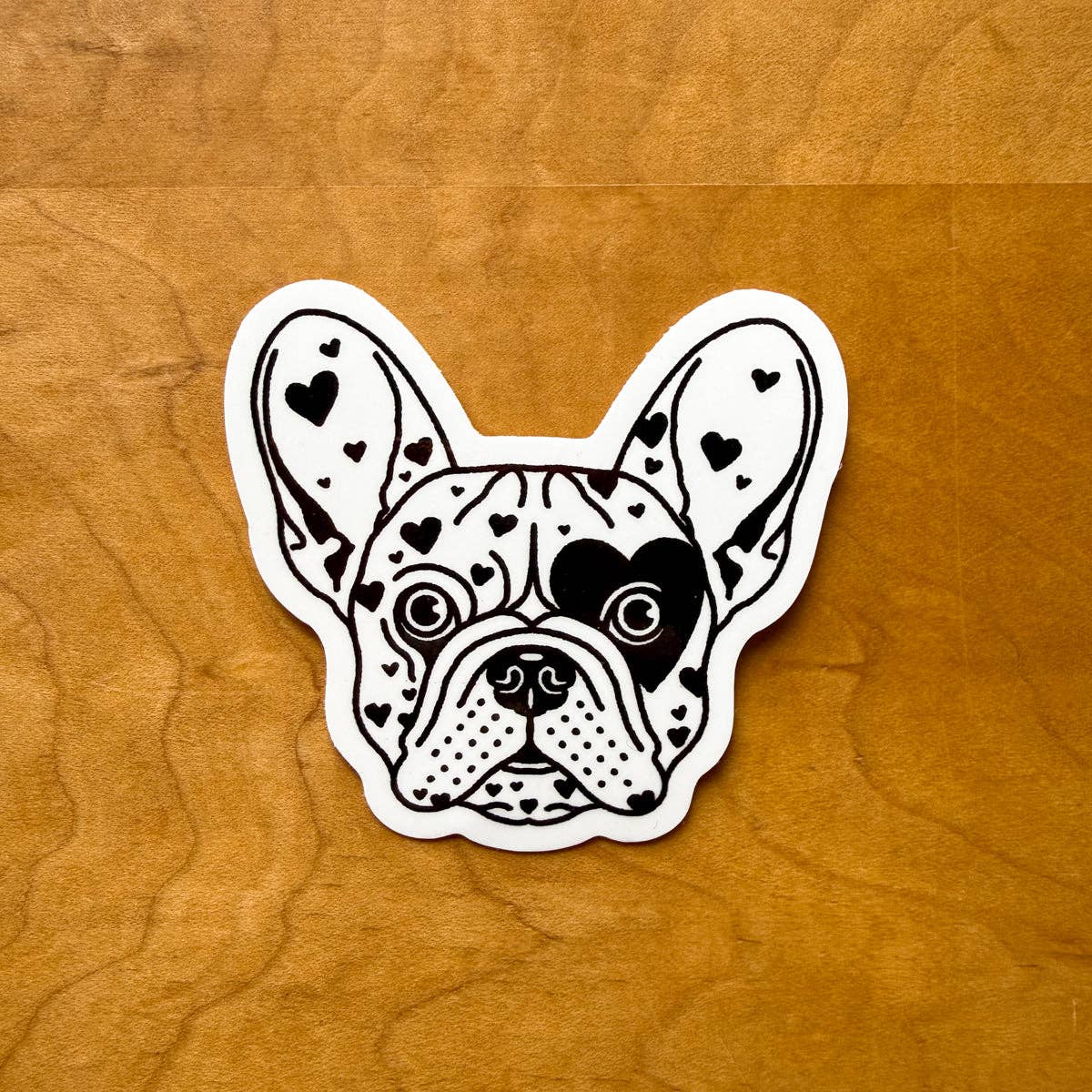 Steel Bison - Frenchie Hearts 2.5 Inch Glossy Vinyl Sticker
