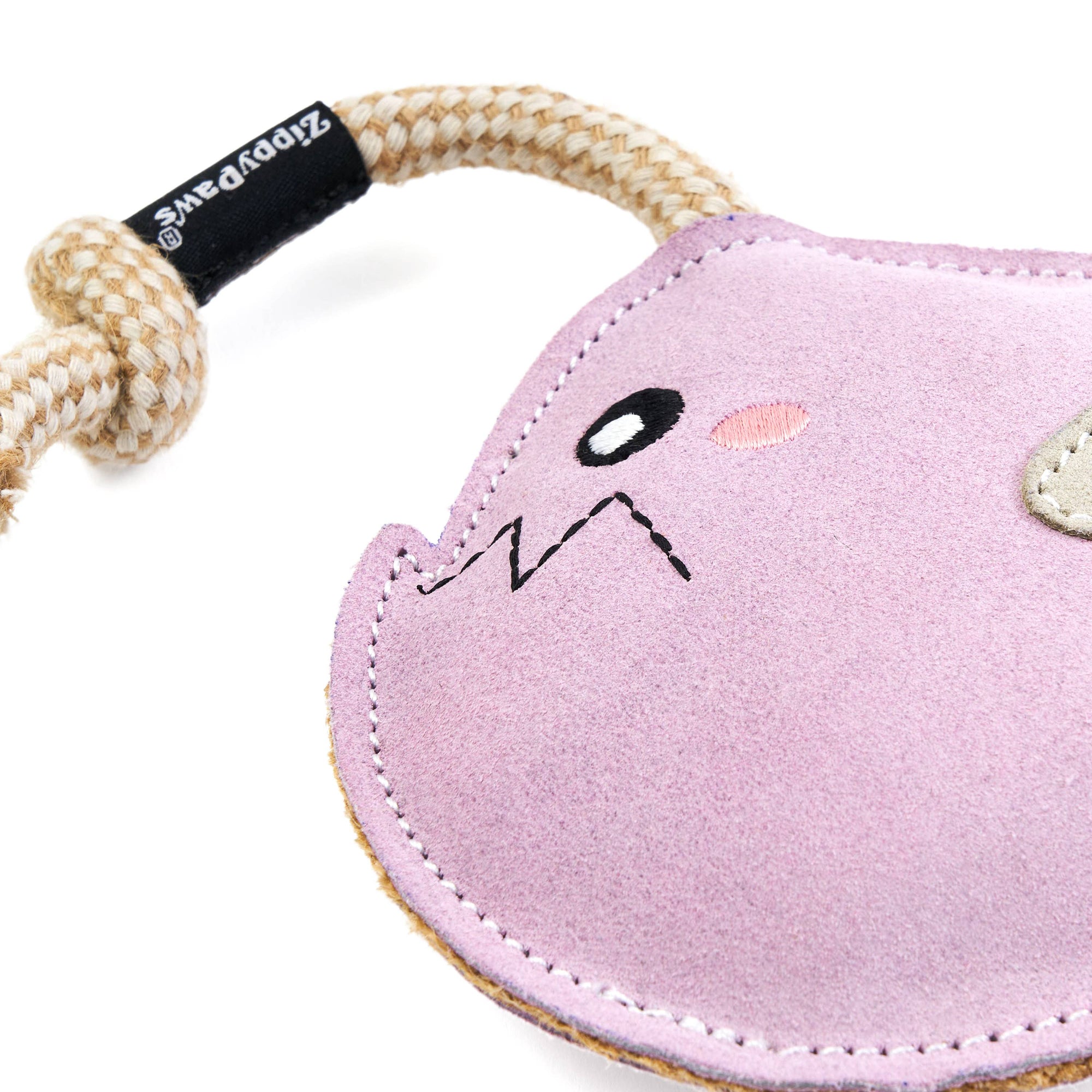 ZippyPaws - EcoZippy Suede and Rope Buddies - Angler Fish - Dog Toy