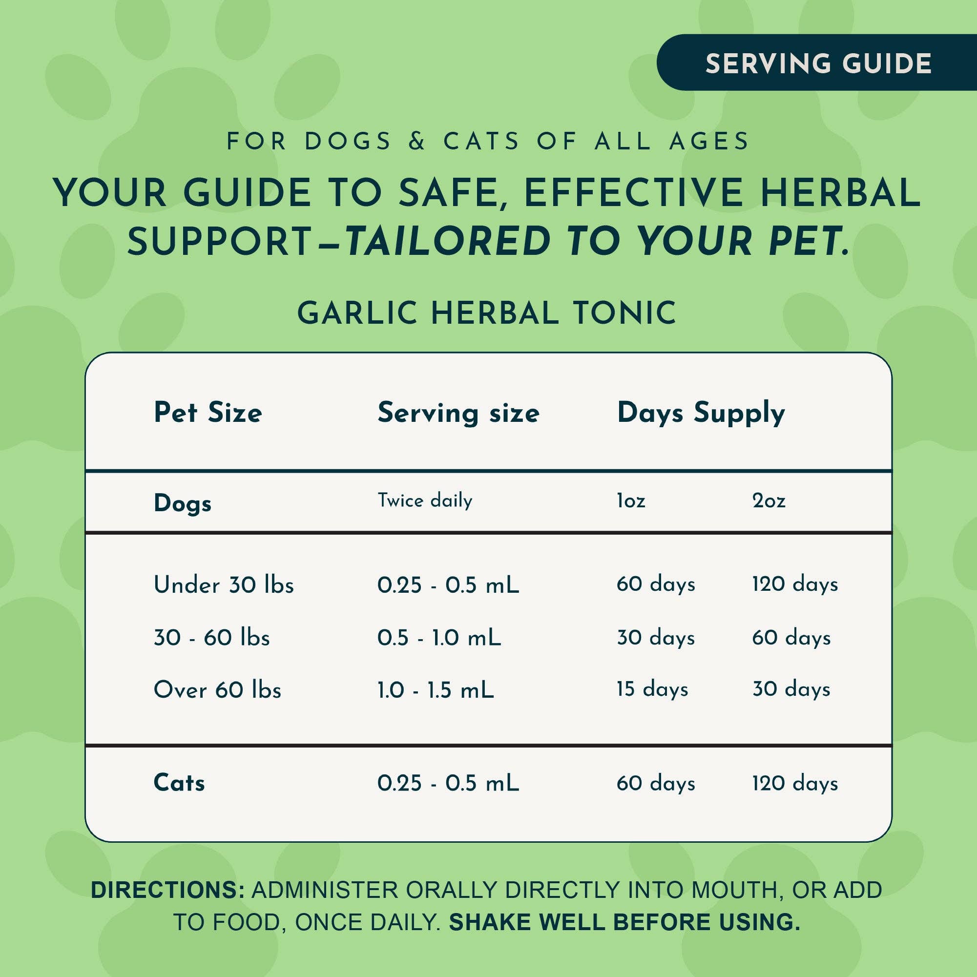 Animal Essentials - Garlic Single Herb Tonic | Antioxidant Protection: 1oz