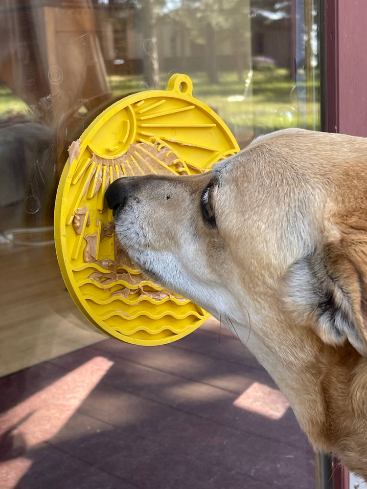 SodaPup - Sun n' Sea eMat Enrichment Lick Mat With Suction Cups: Yellow